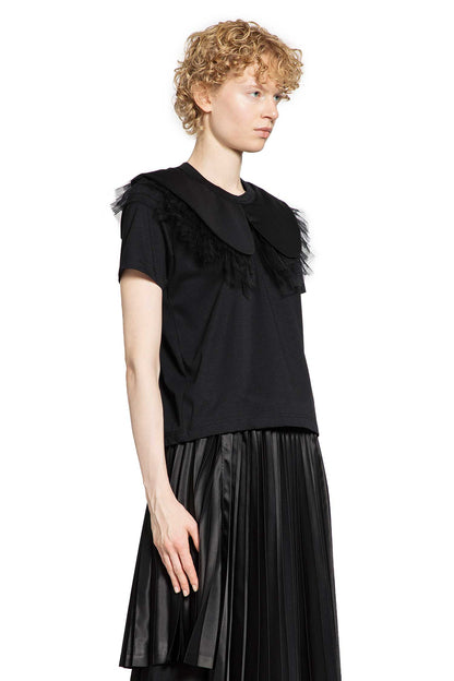 NOIR KEI NINOMIYA WOMAN BLACK T-SHIRTS & TANK TOPS