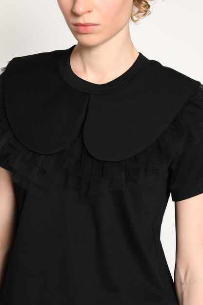 NOIR KEI NINOMIYA WOMAN BLACK T-SHIRTS & TANK TOPS
