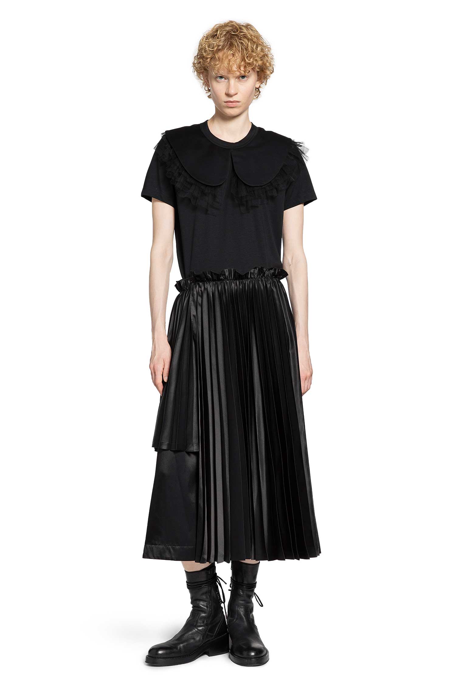NOIR KEI NINOMIYA WOMAN BLACK T-SHIRTS & TANK TOPS