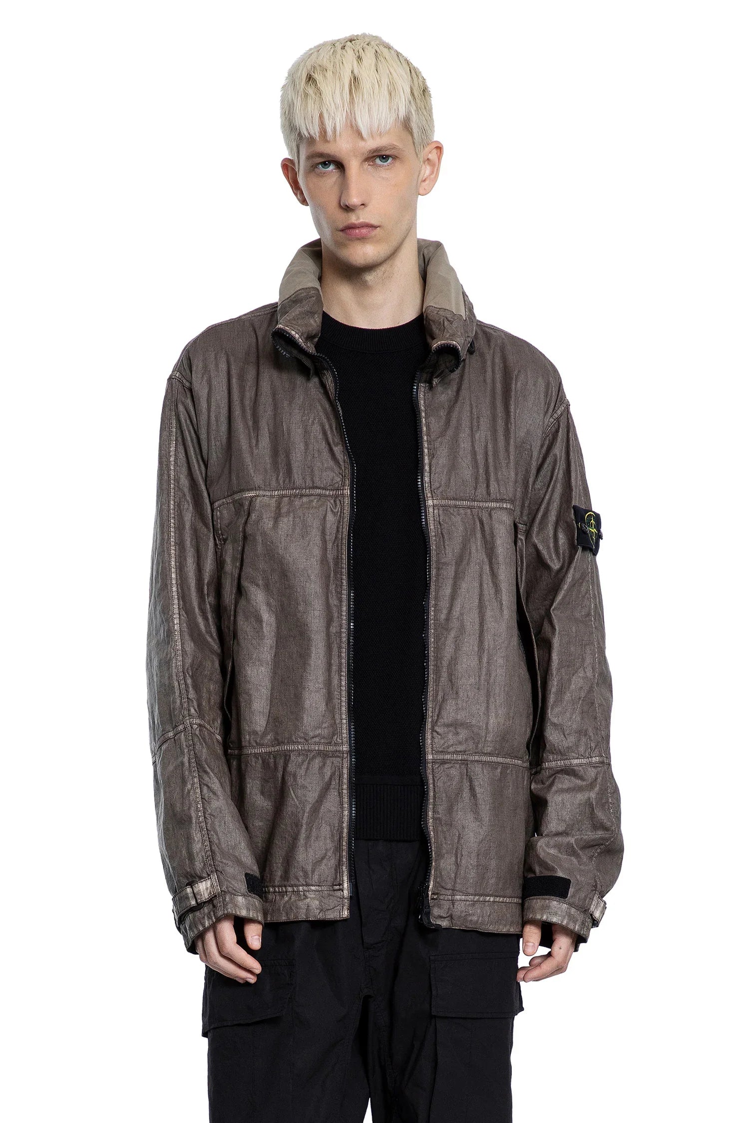 4100040 Raw Linen Plated OVD Parka - Antonioli.eu