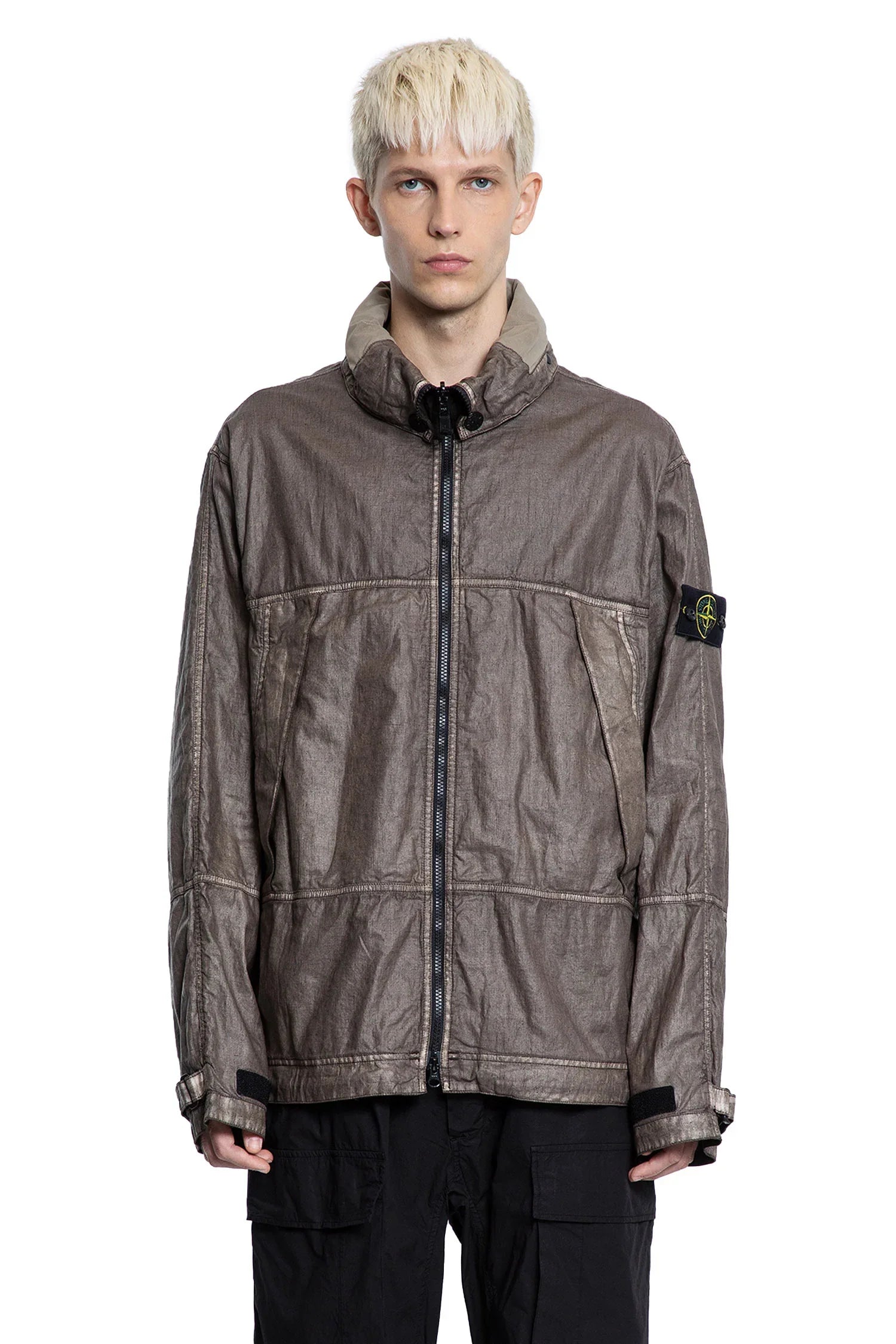 4100040 Raw Linen Plated OVD Parka - Antonioli.eu