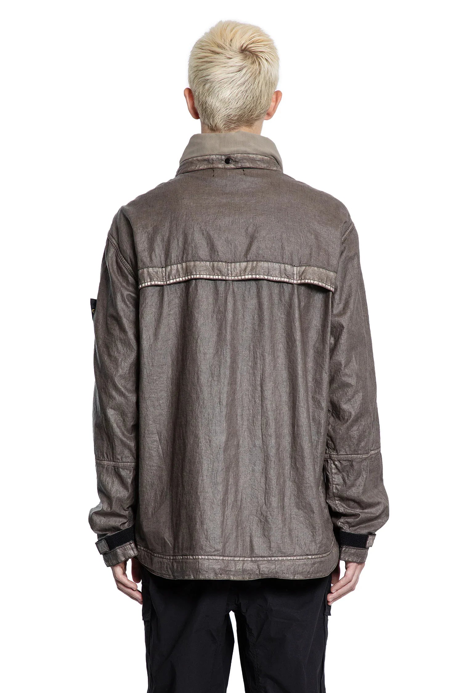 4100040 Raw Linen Plated OVD Parka - Antonioli.eu