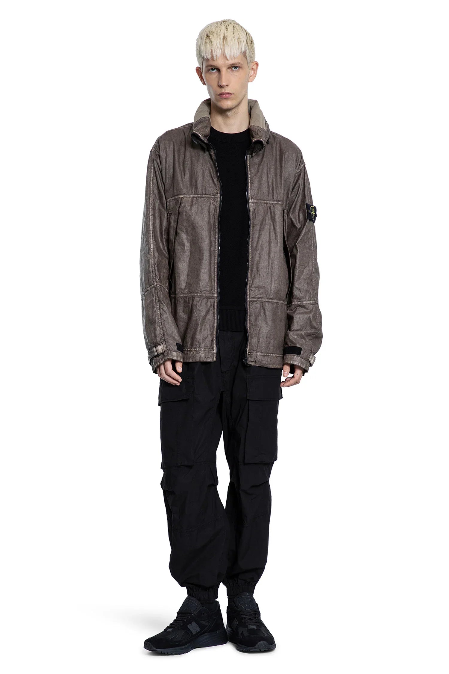 4100040 Raw Linen Plated OVD Parka - Antonioli.eu