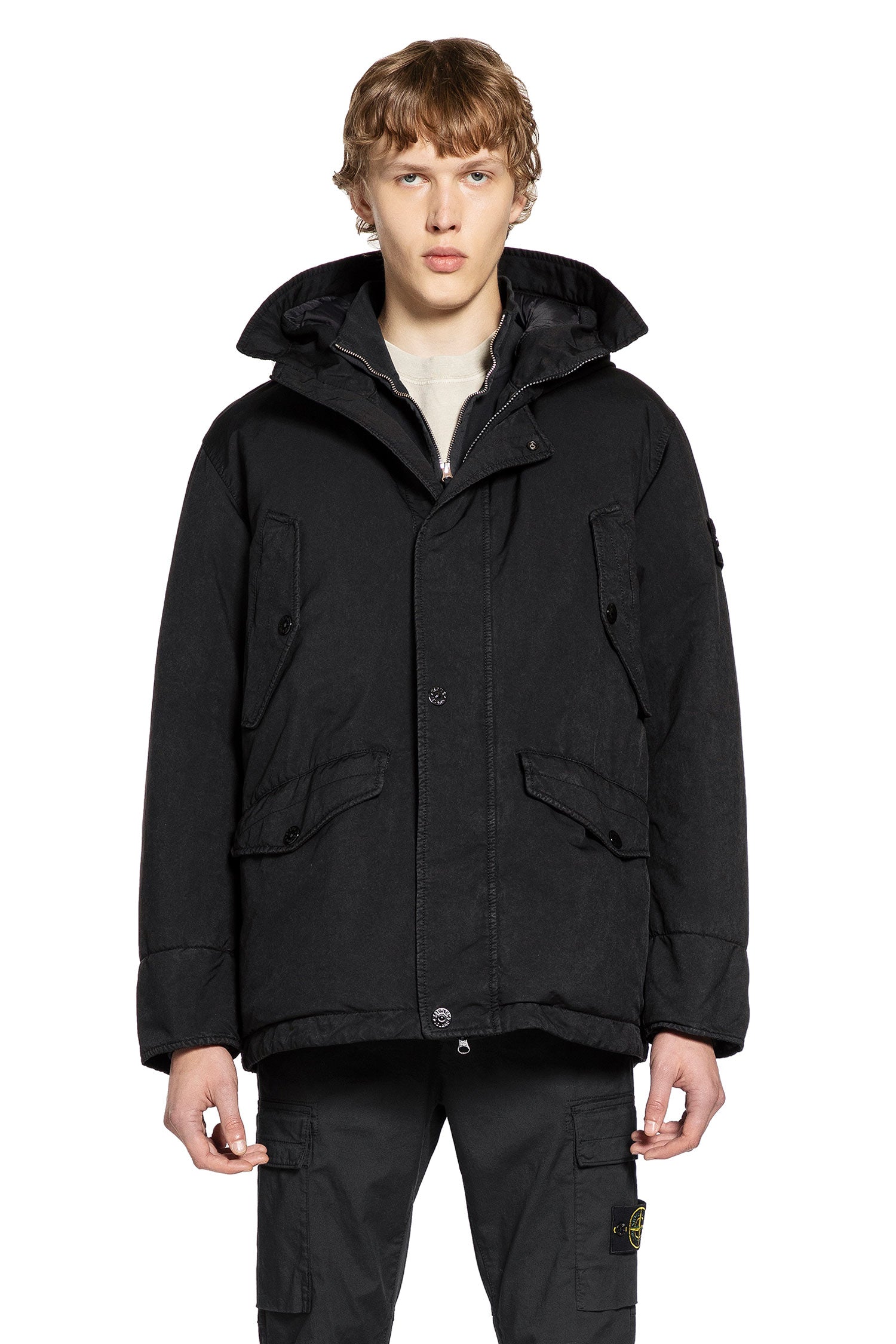 STONE ISLAND MAN BLACK COATS