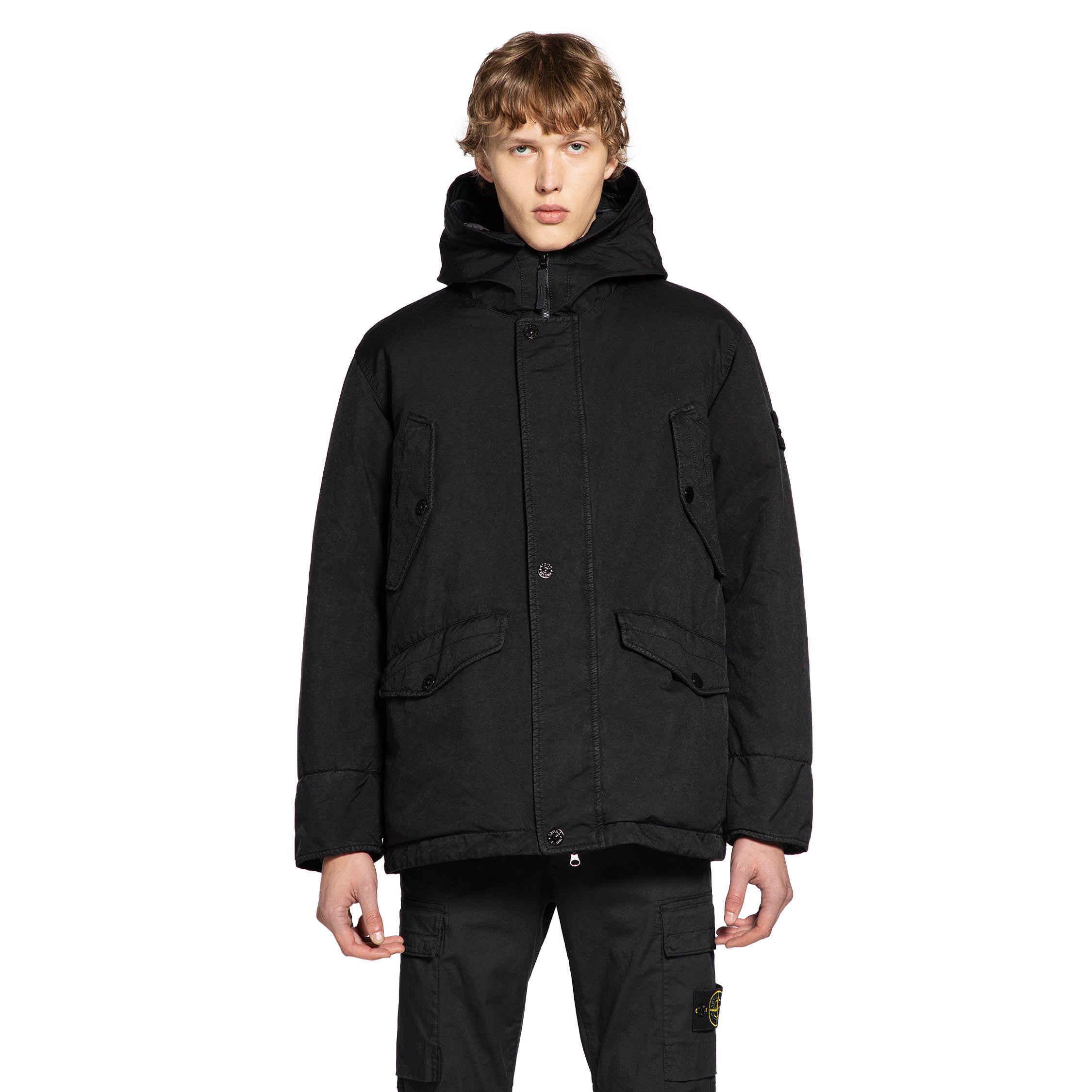 STONE ISLAND MAN BLACK COATS