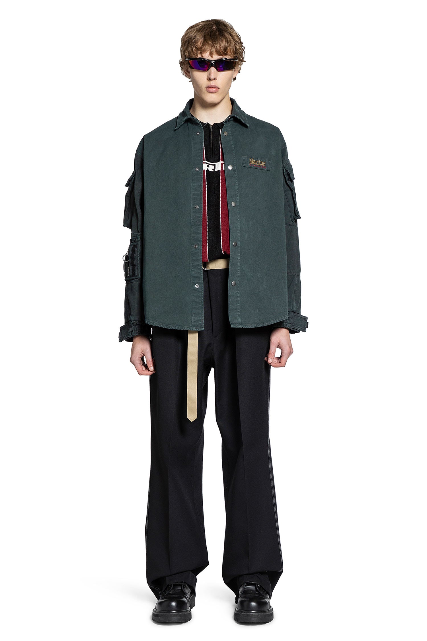 MARTINE ROSE MAN GREEN SHIRTS