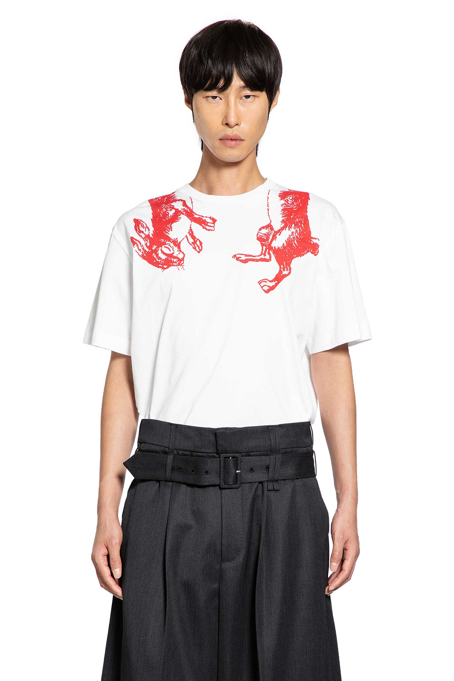 Hare Ilustration Print T-Shirt - Antonioli.eu