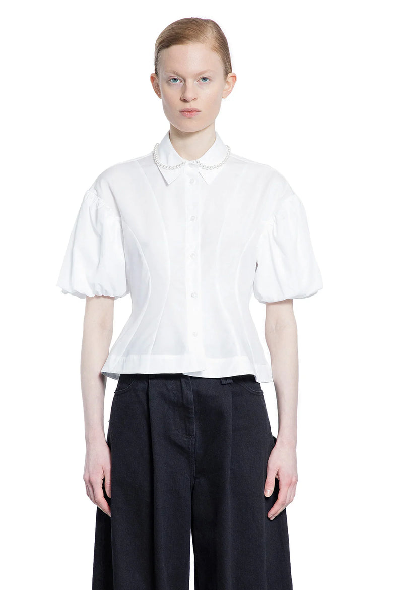 Cropped Ruffle Puff Sleeve Shirt - Antonioli.eu