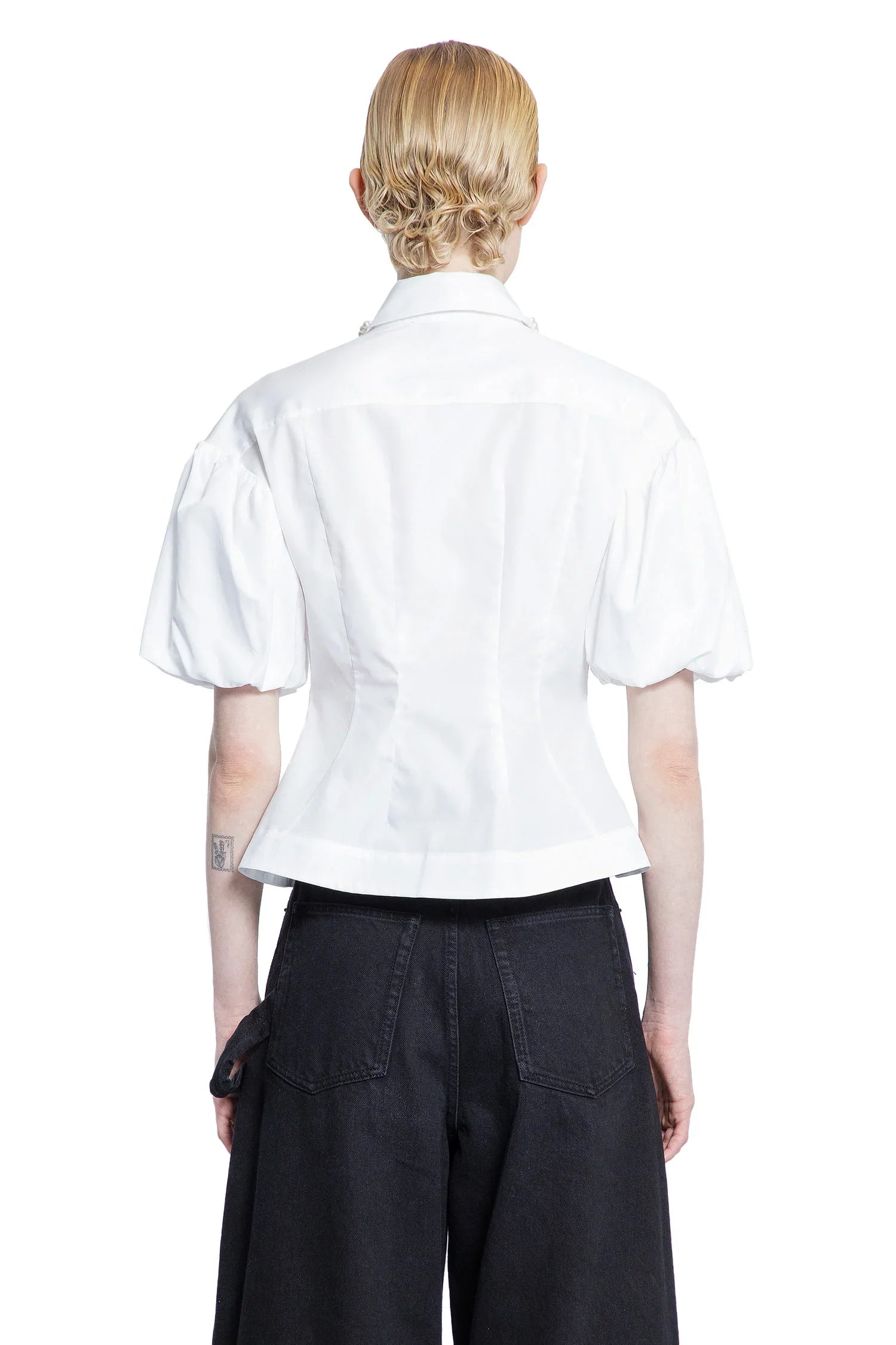 Cropped Ruffle Puff Sleeve Shirt - Antonioli.eu