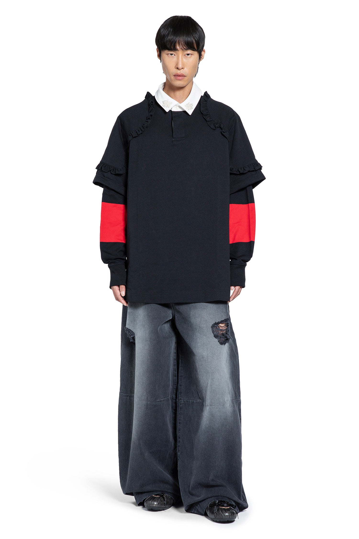 Layered Ruffle Rugby Shirt - Antonioli.eu
