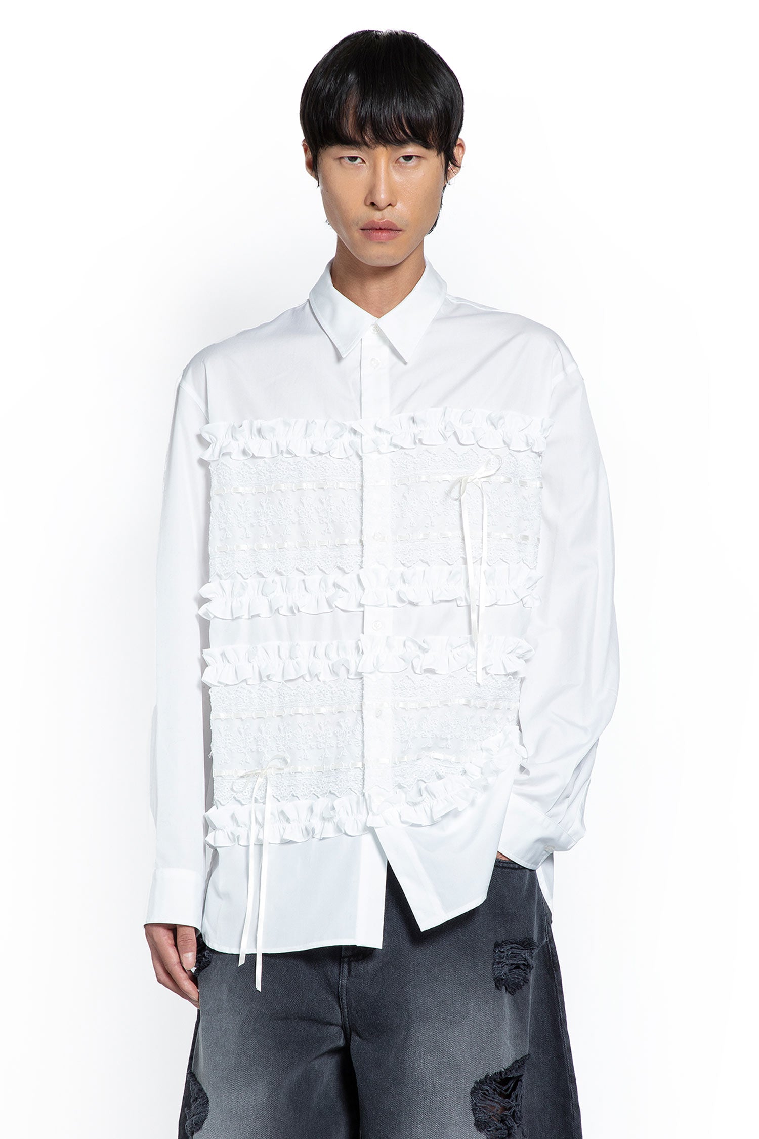Ribbon Trim Easy Shirt - Antonioli.eu