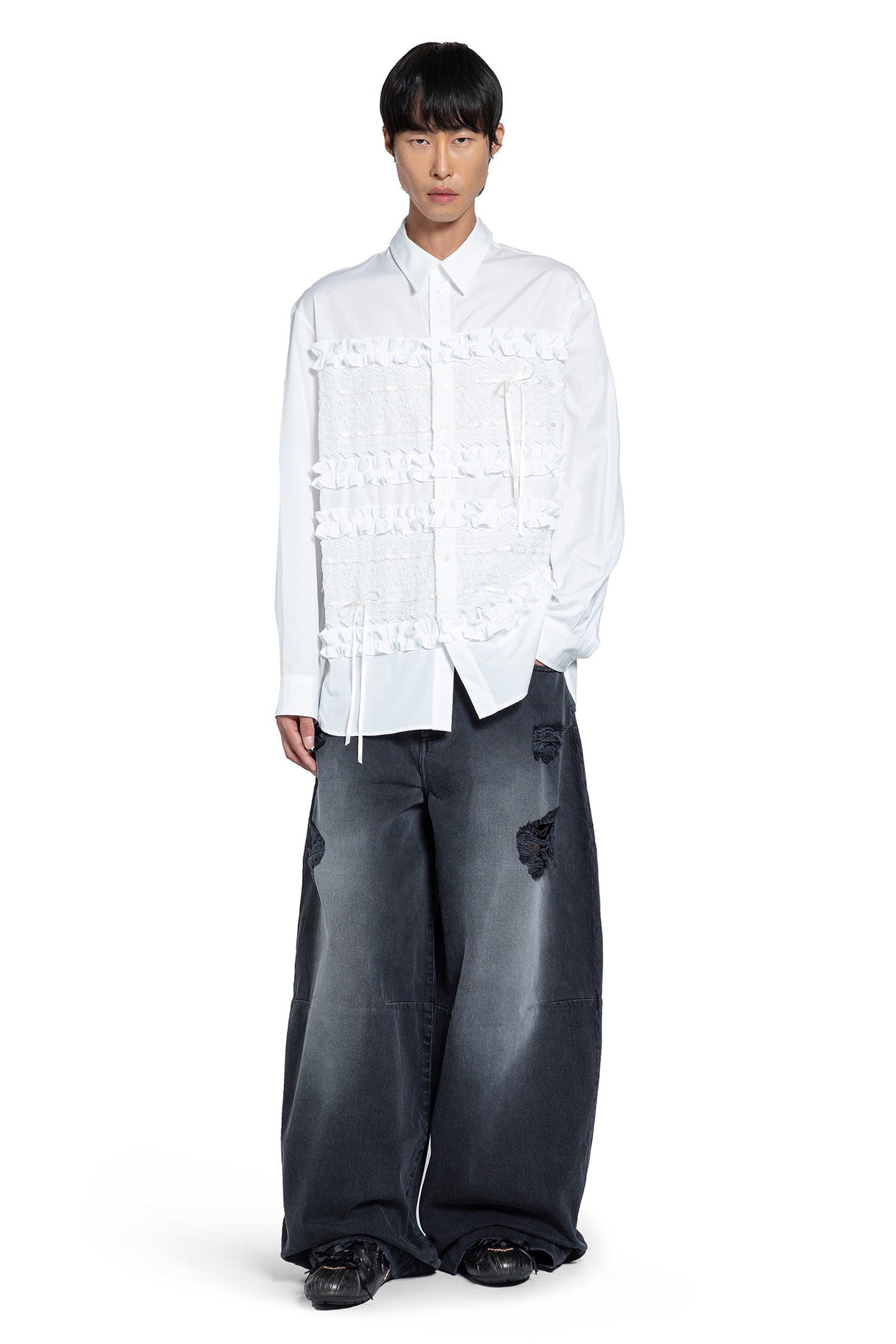 Ribbon Trim Easy Shirt - Antonioli.eu