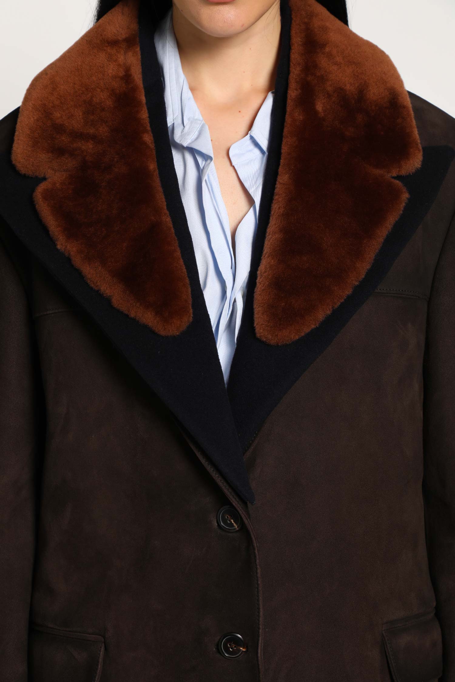 Suede and Shearling Blazer