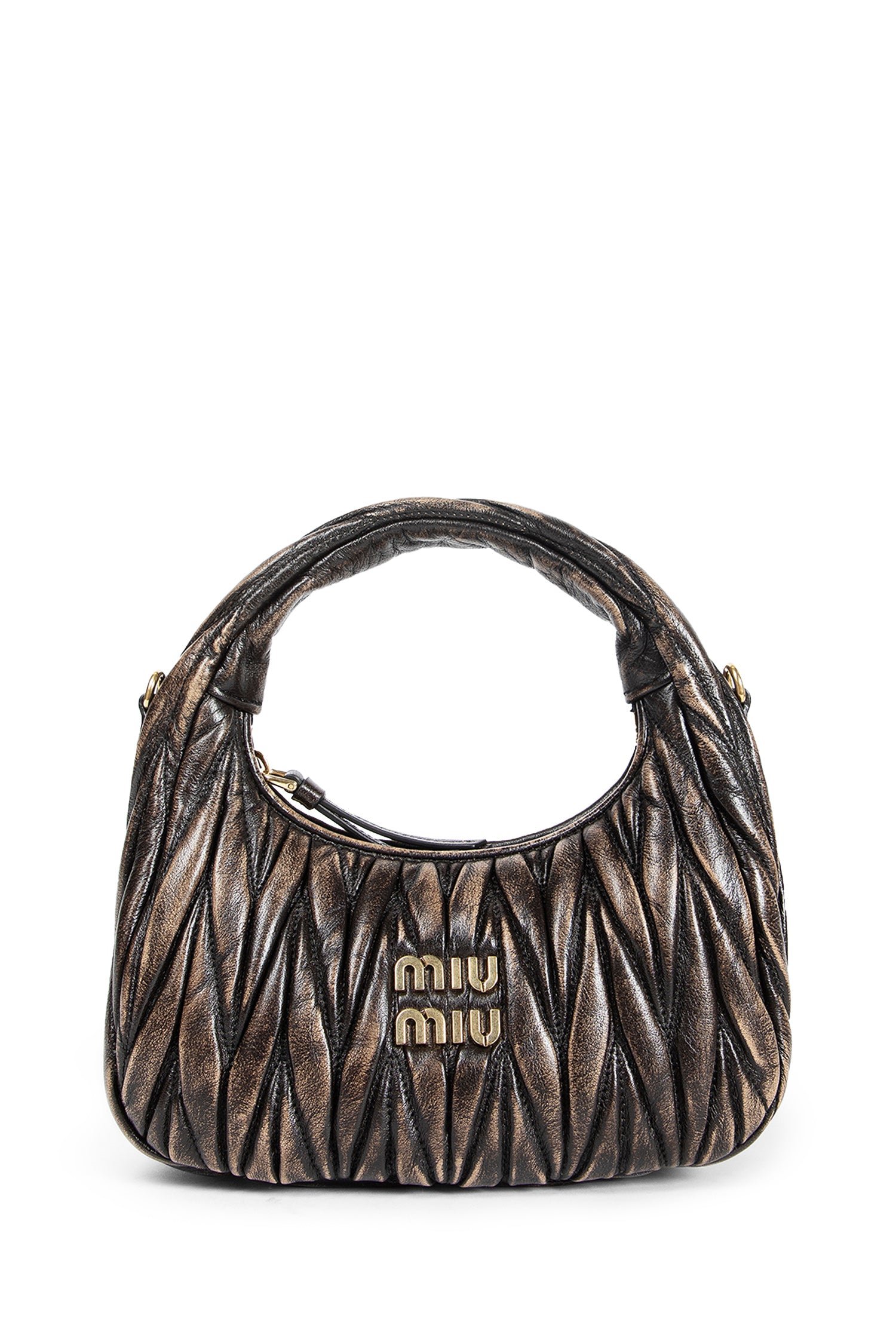 MIU MIU WOMAN BROWN SHOULDER BAGS