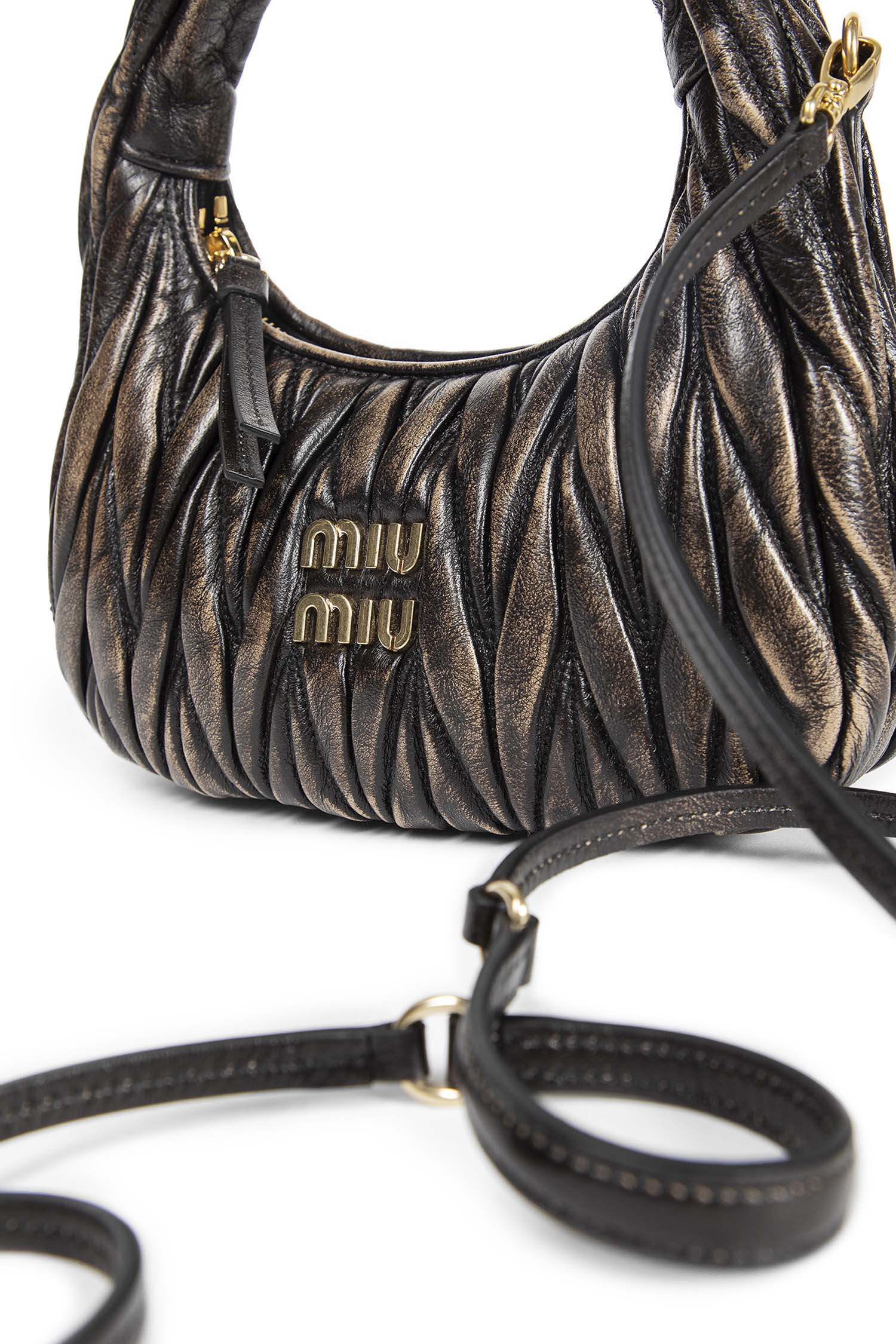 MIU MIU WOMAN BROWN SHOULDER BAGS
