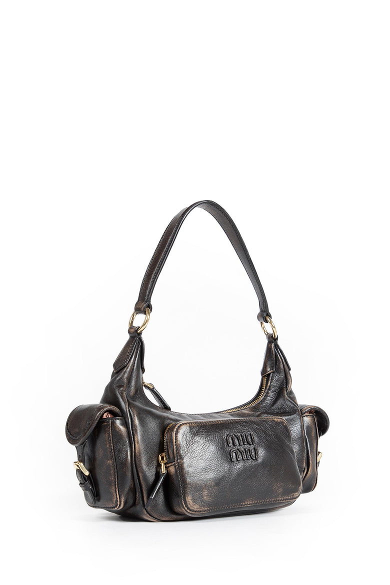 MIU MIU WOMAN BROWN SHOULDER BAGS
