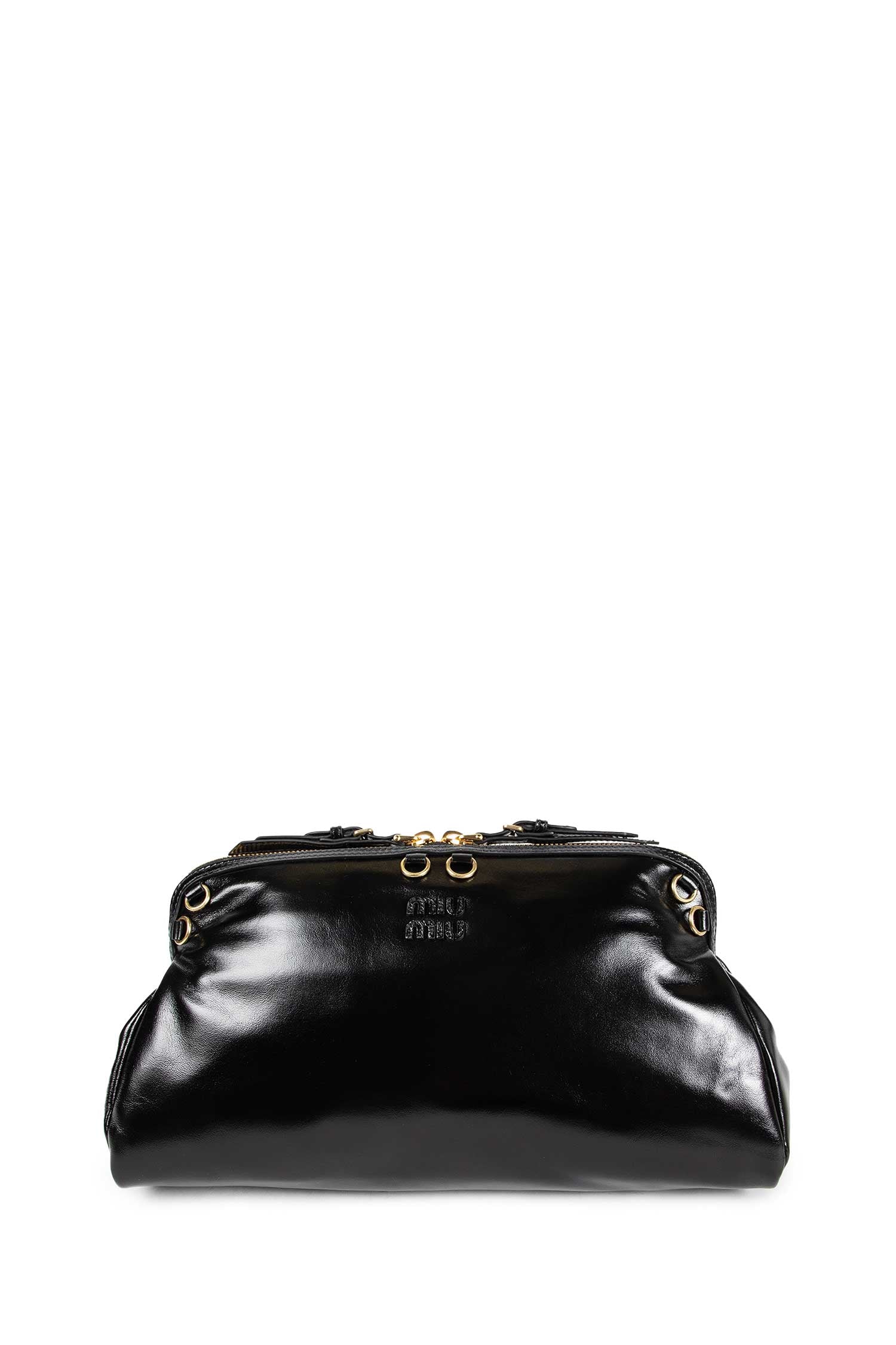 MIU MIU WOMAN BLACK CLUTCHES & POUCHES