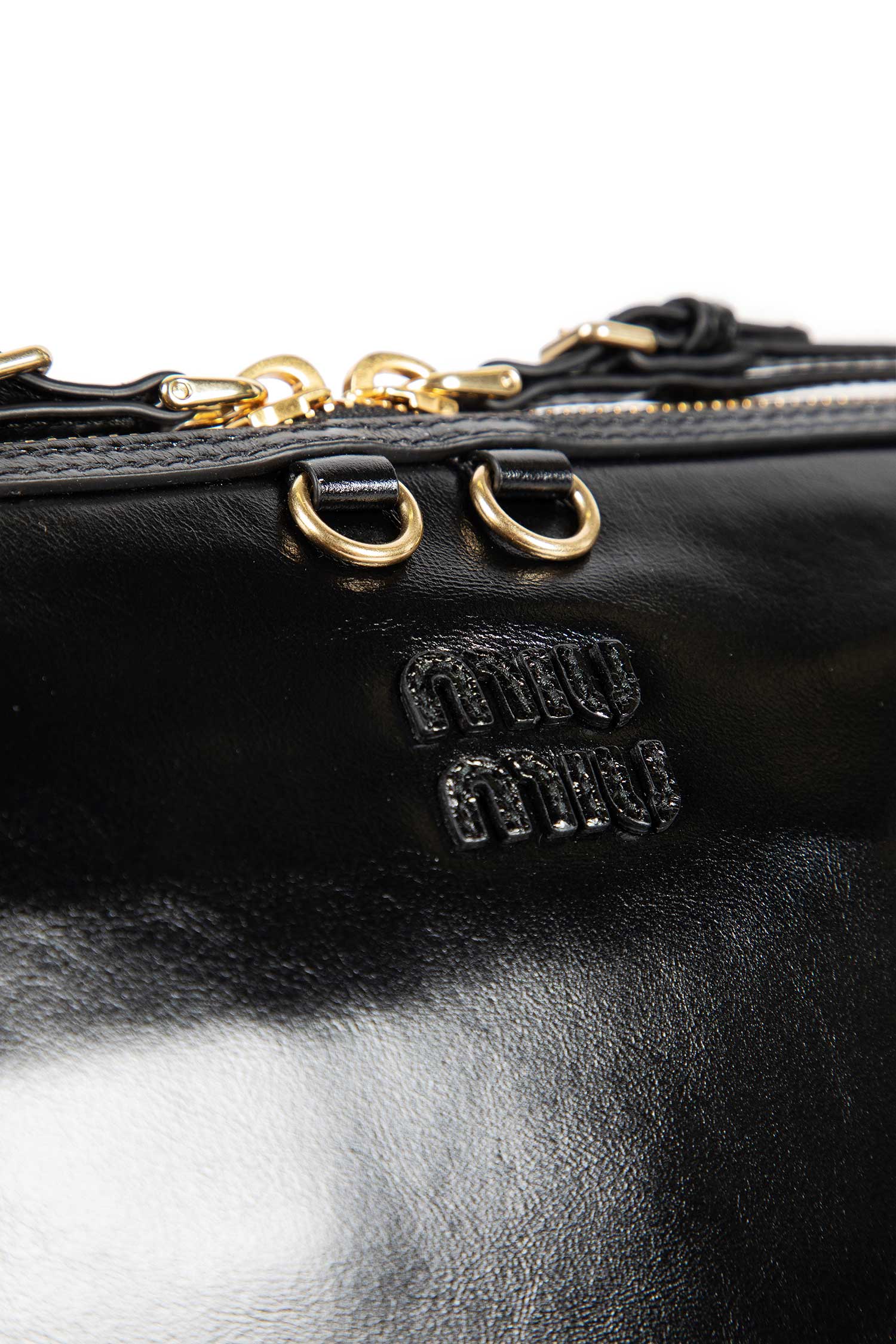 MIU MIU WOMAN BLACK CLUTCHES & POUCHES