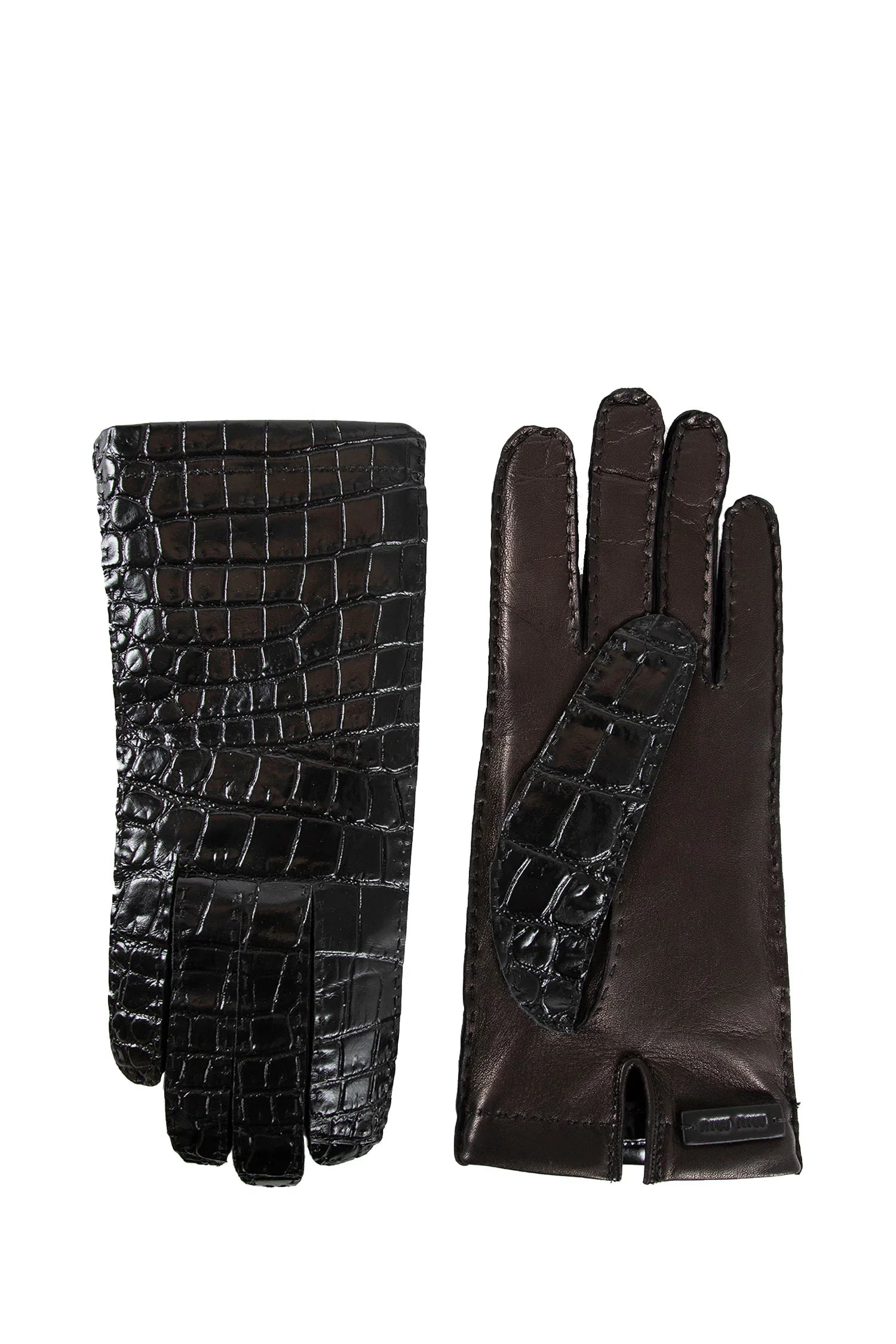 MIU MIU WOMAN BLACK GLOVES - Antonioli.eu