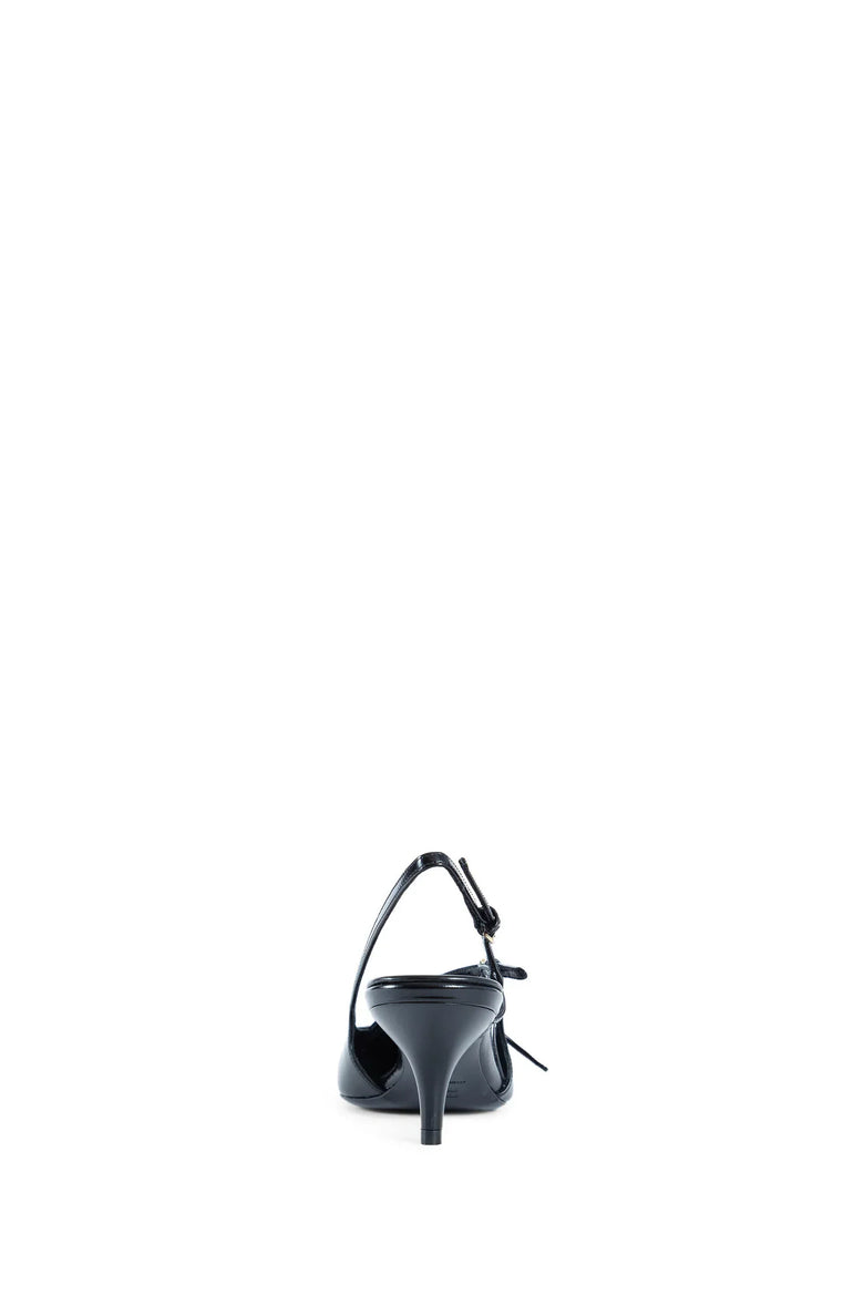 Brushed leather slingbacks with buckles - Antonioli.eu