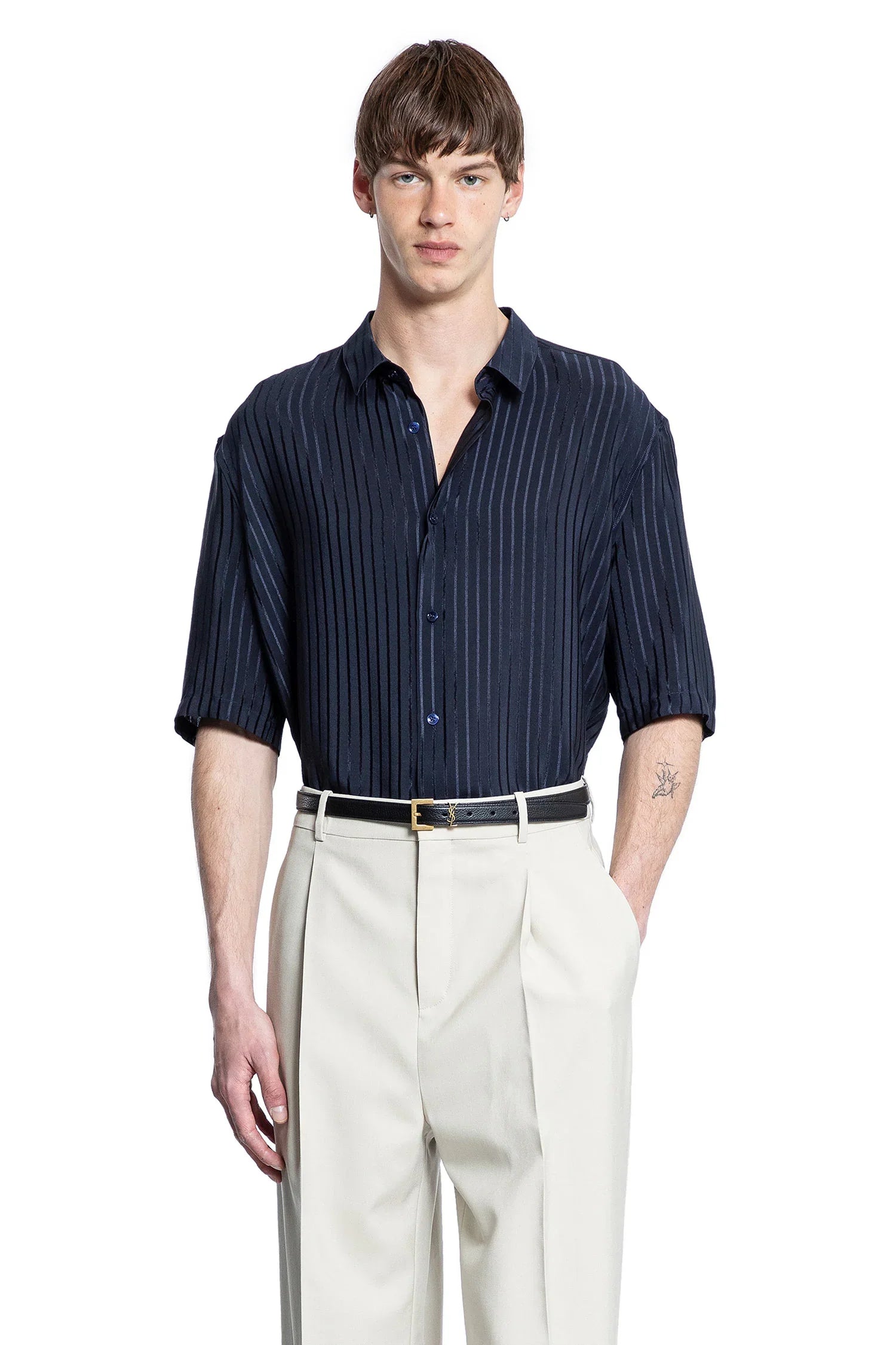 Shirt in Striped Silk - Antonioli.eu