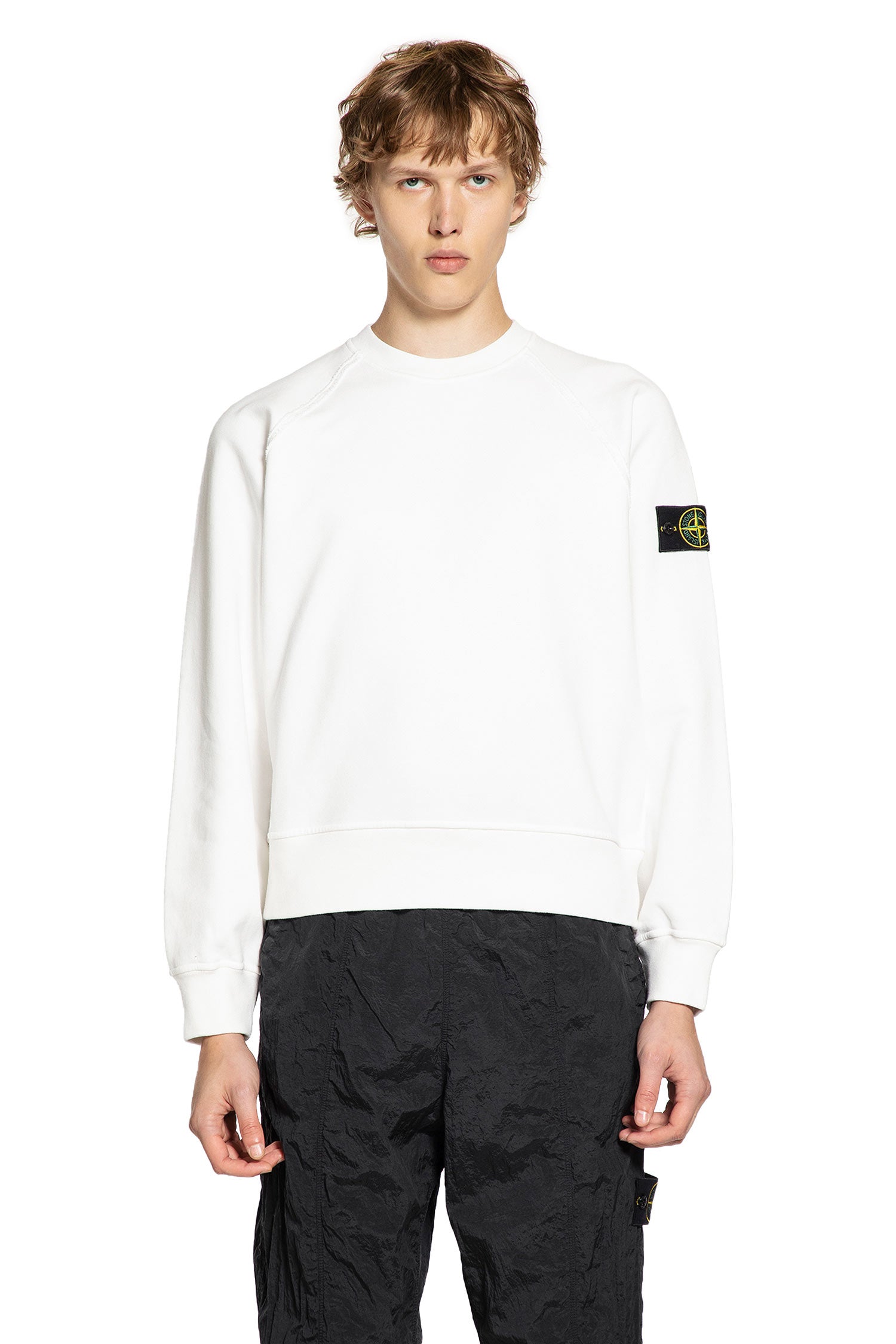 STONE ISLAND MAN WHITE SWEATSHIRTS