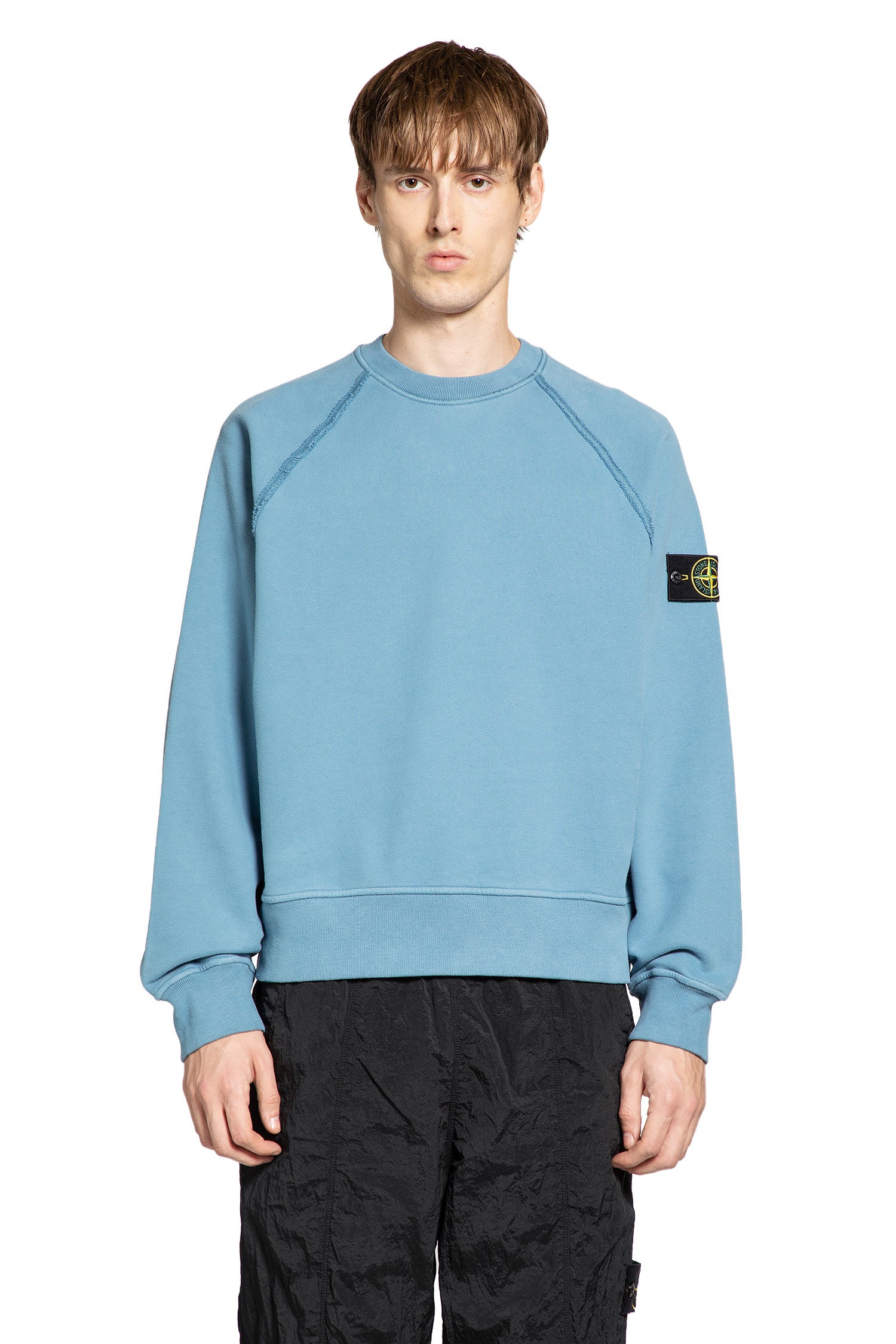 STONE ISLAND MAN BLUE SWEATSHIRTS