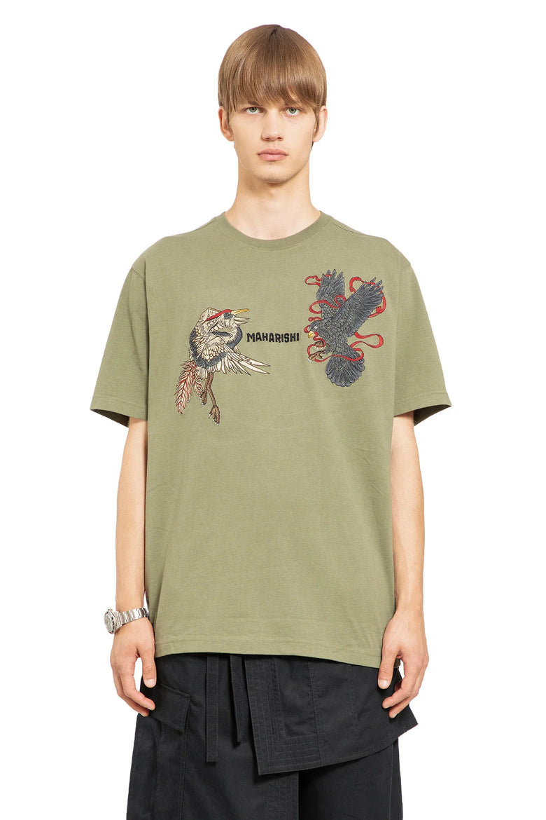 Black Crow White Heron T-Shirt - Antonioli.eu