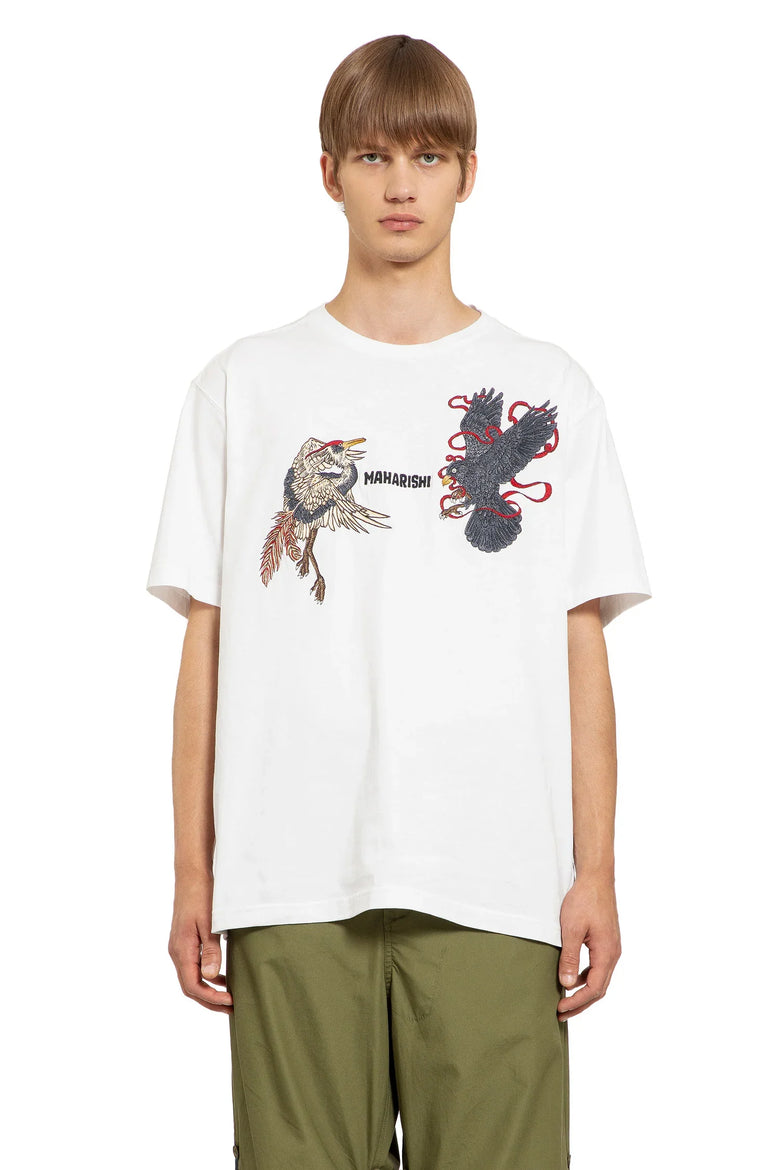 Black Crow White Heron T-Shirt - Antonioli.eu
