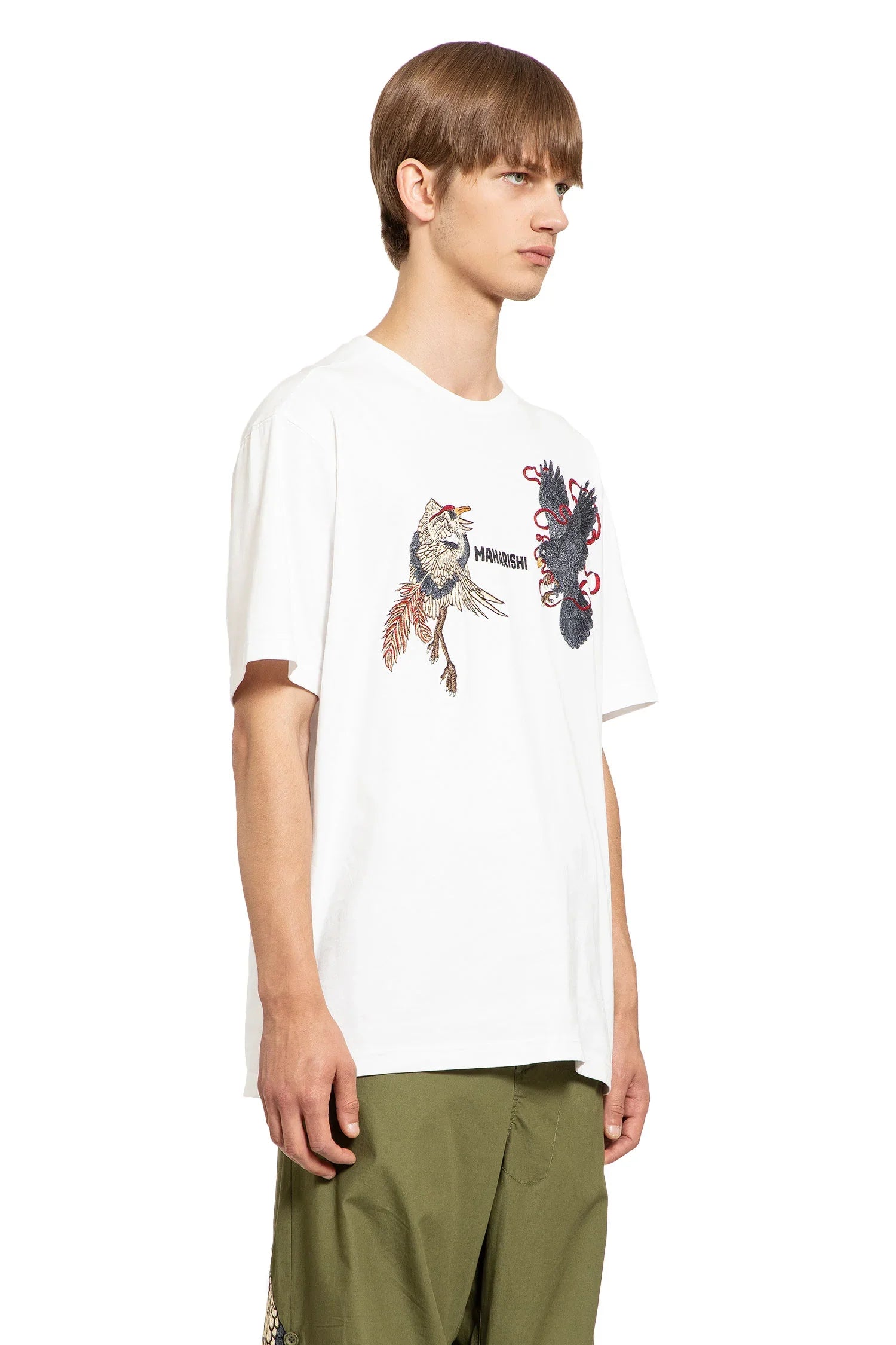 Black Crow White Heron T-Shirt - Antonioli.eu