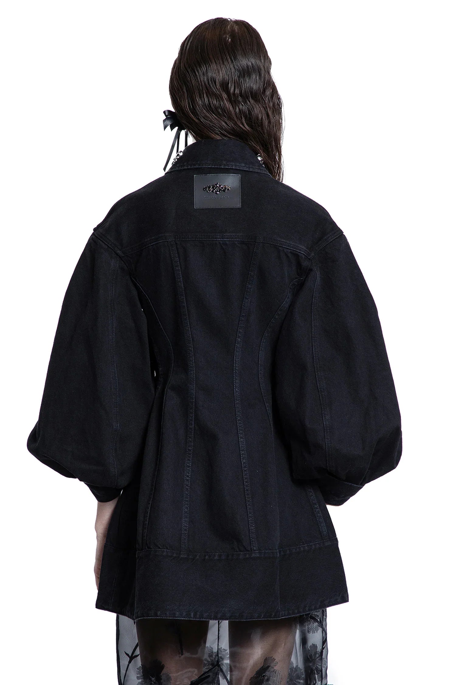 Embellished Sculpted Short Denim jacket - Antonioli.eu