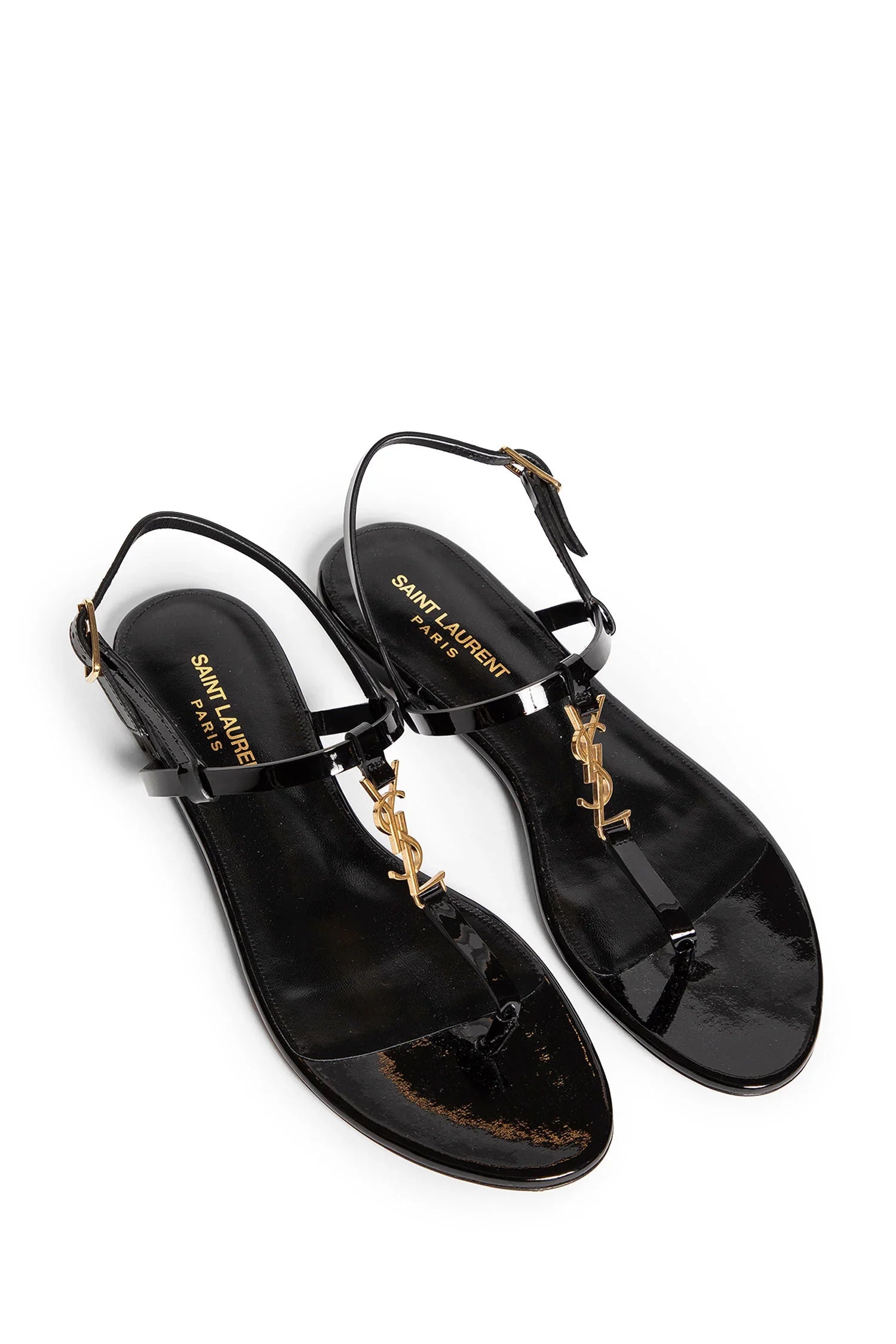 SAINT LAURENT WOMAN BLACK SANDALS & SLIDES - Antonioli.eu