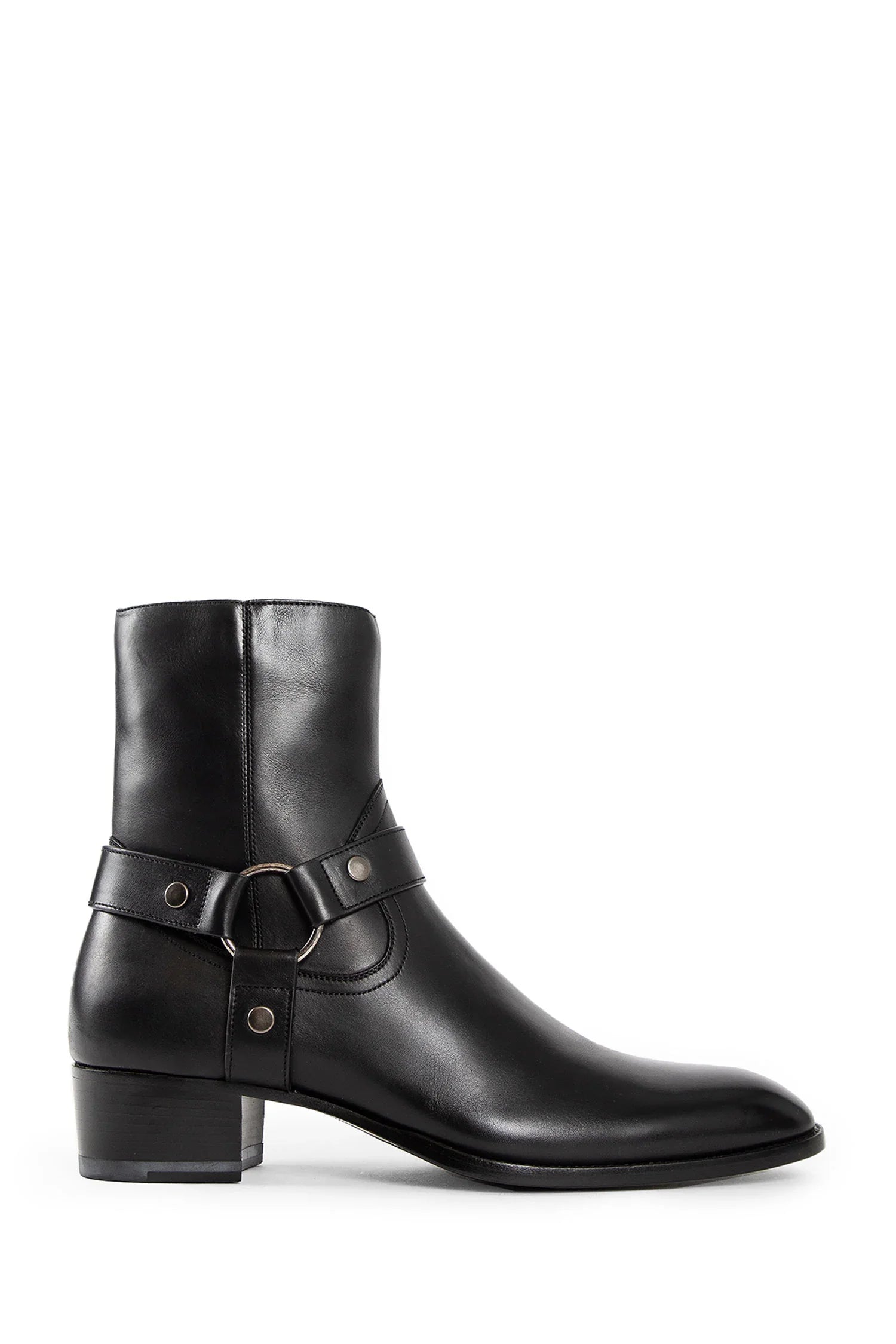 Wyatt harness boots in smooth leather - Antonioli.eu