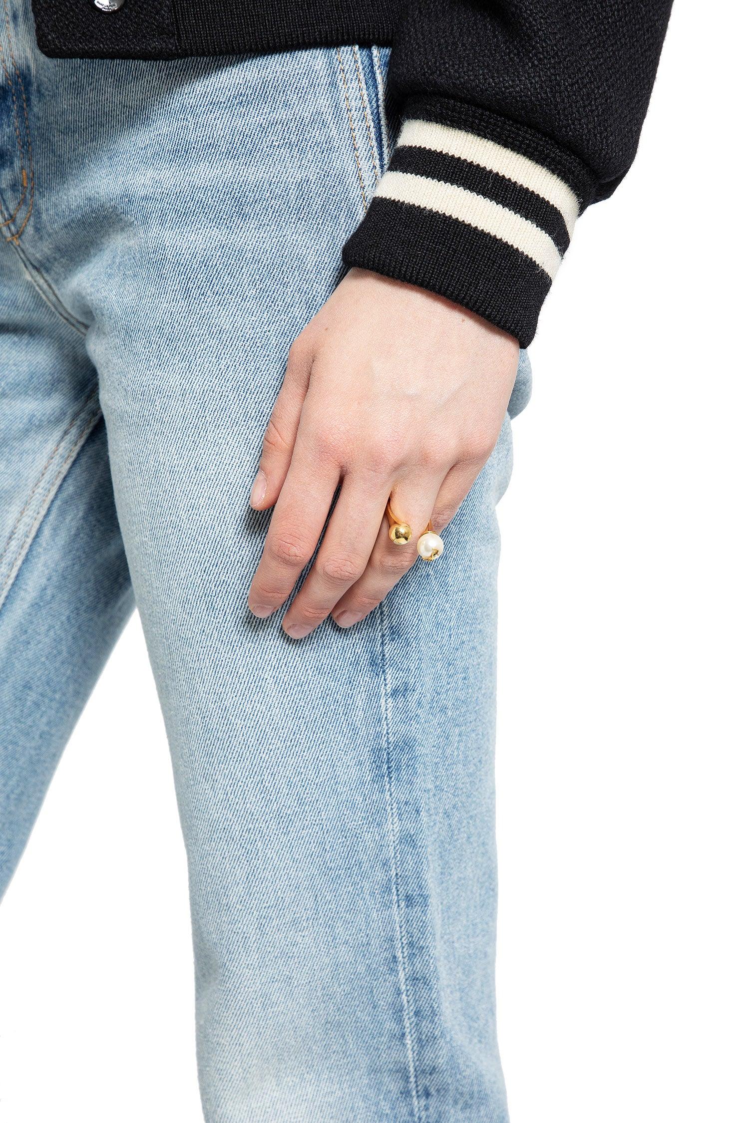 Cassandre pearl and ball ring in metal - Antonioli.eu
