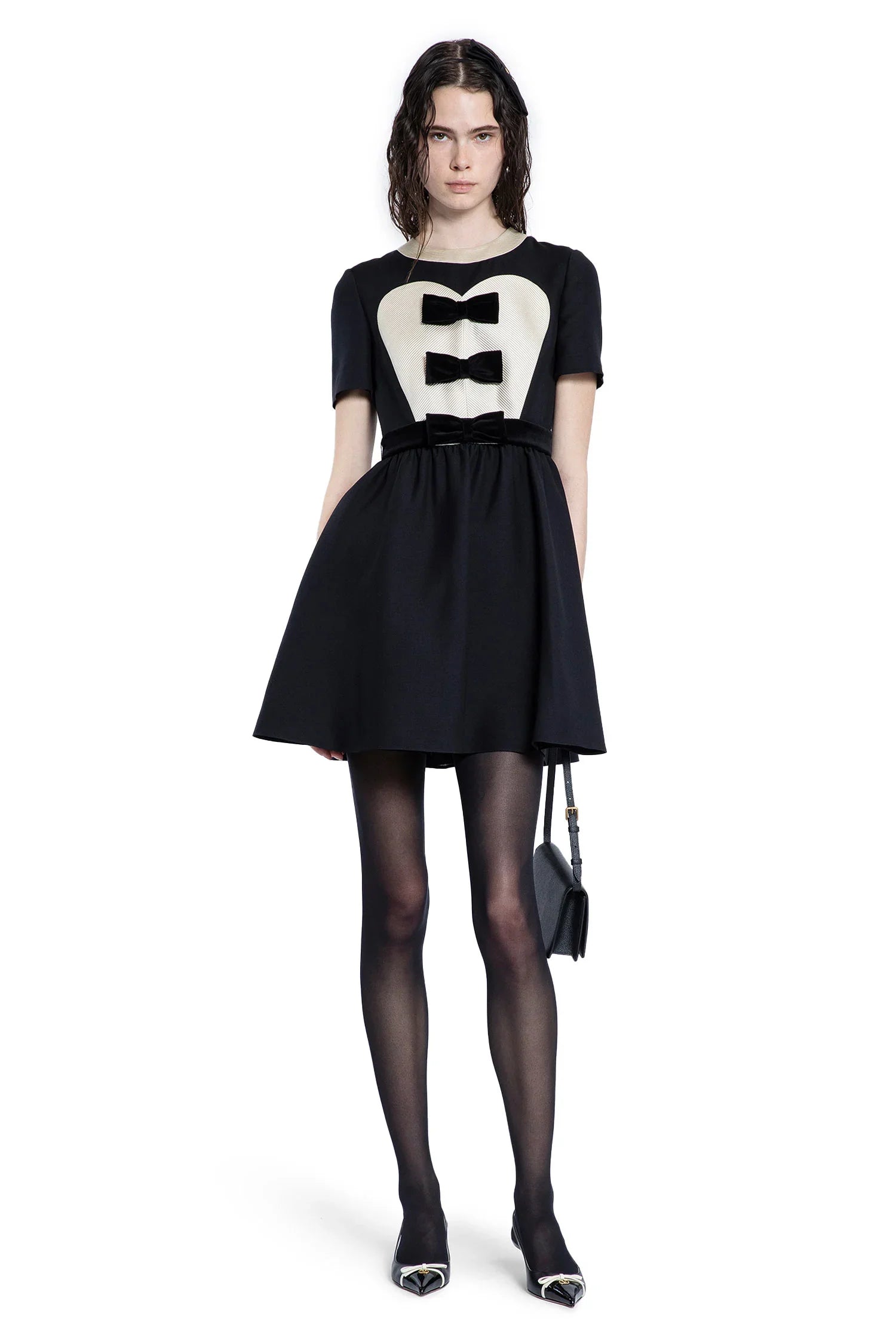 Crêpe Couture Mini Dress with Bows - Antonioli.eu