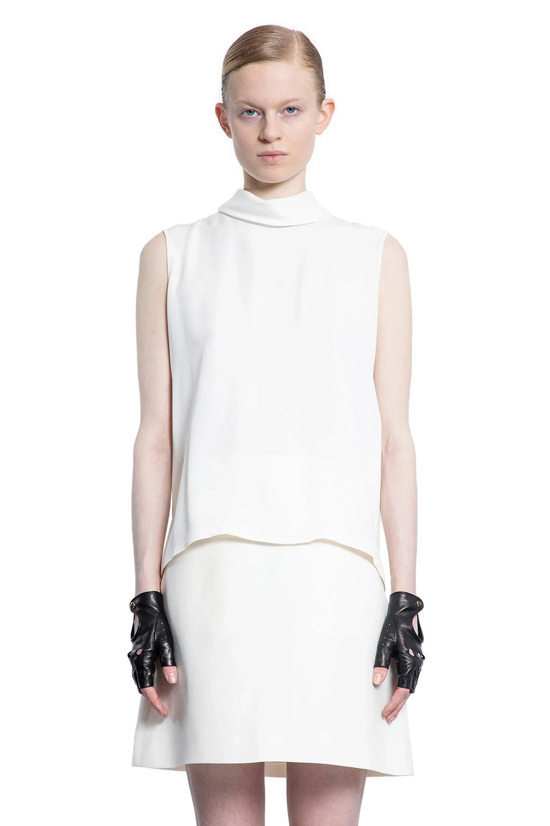 Silk Georgette Sleeveless Turtleneck Top - Antonioli.eu