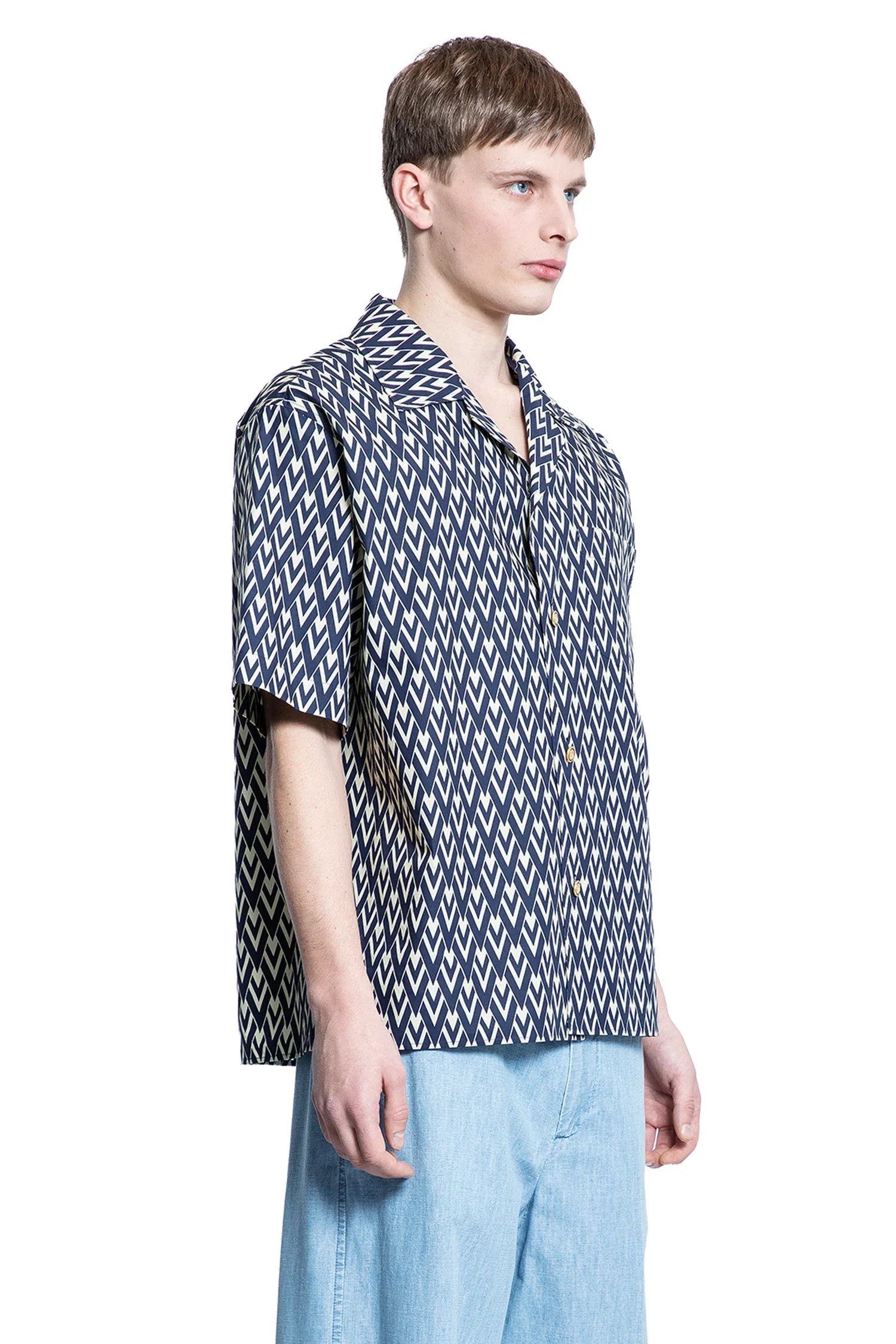 Toute la V Silk Twill Bowling Shirt - Antonioli.eu