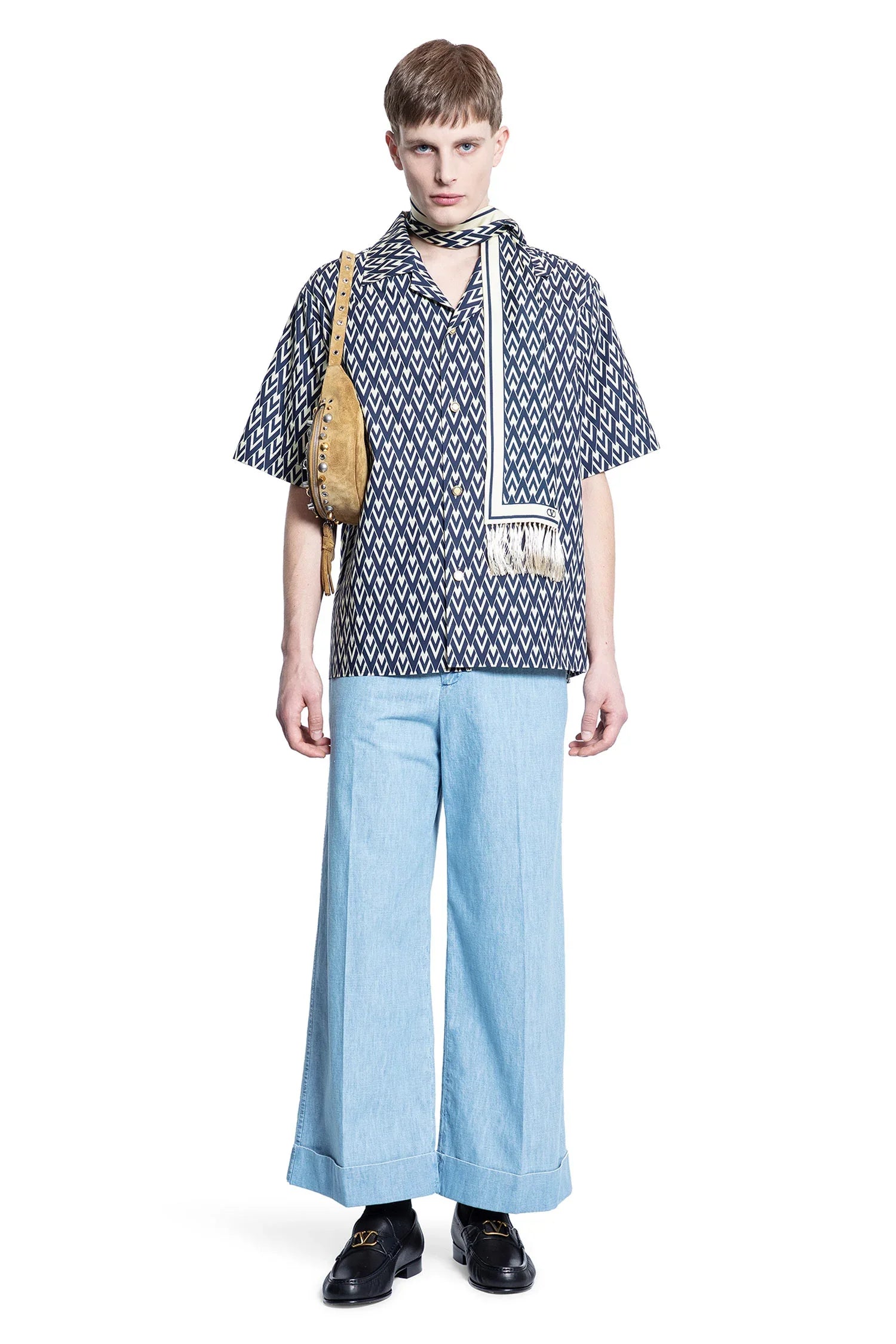 Toute la V Silk Twill Bowling Shirt - Antonioli.eu