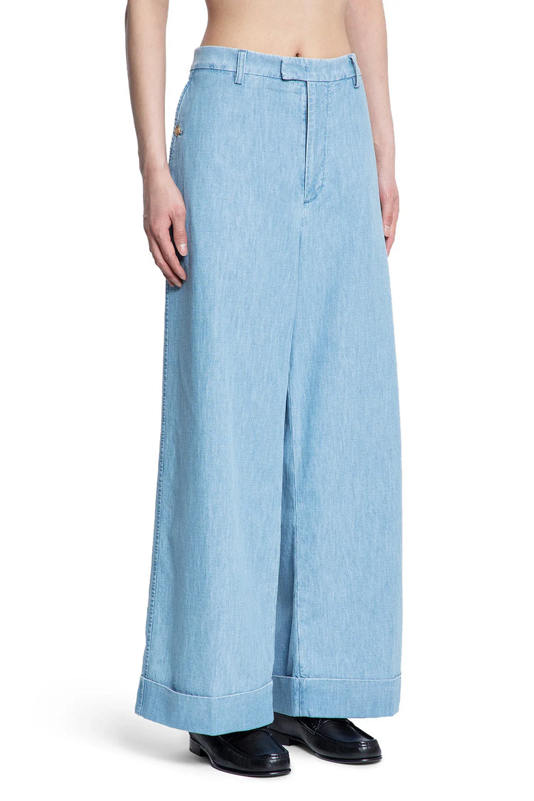 Cuffed Denim Trousers - Antonioli.eu