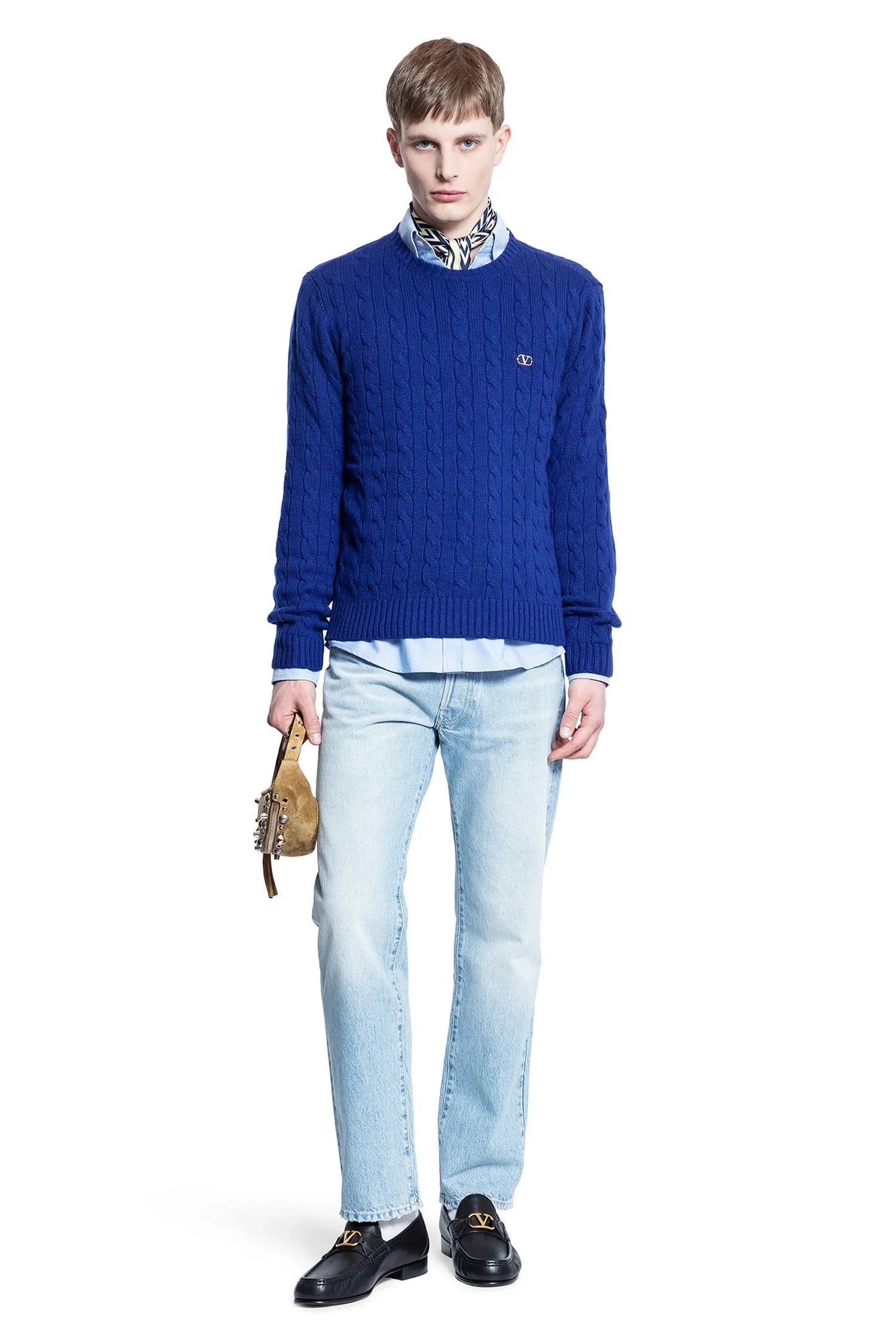 VLogo Cashmere Cable Knit Sweater - Antonioli.eu