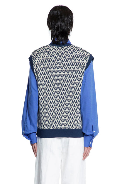 Wool Vest with Toute la V jacquard - Antonioli.eu