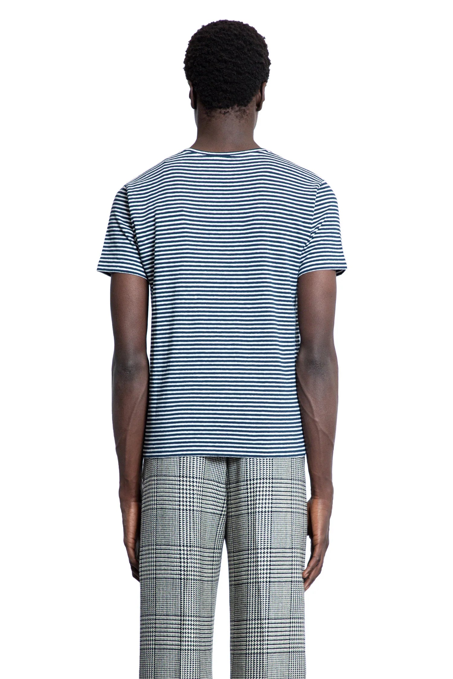 Striped Cotton Linen Chez Valentino T-Shirt - Antonioli.eu