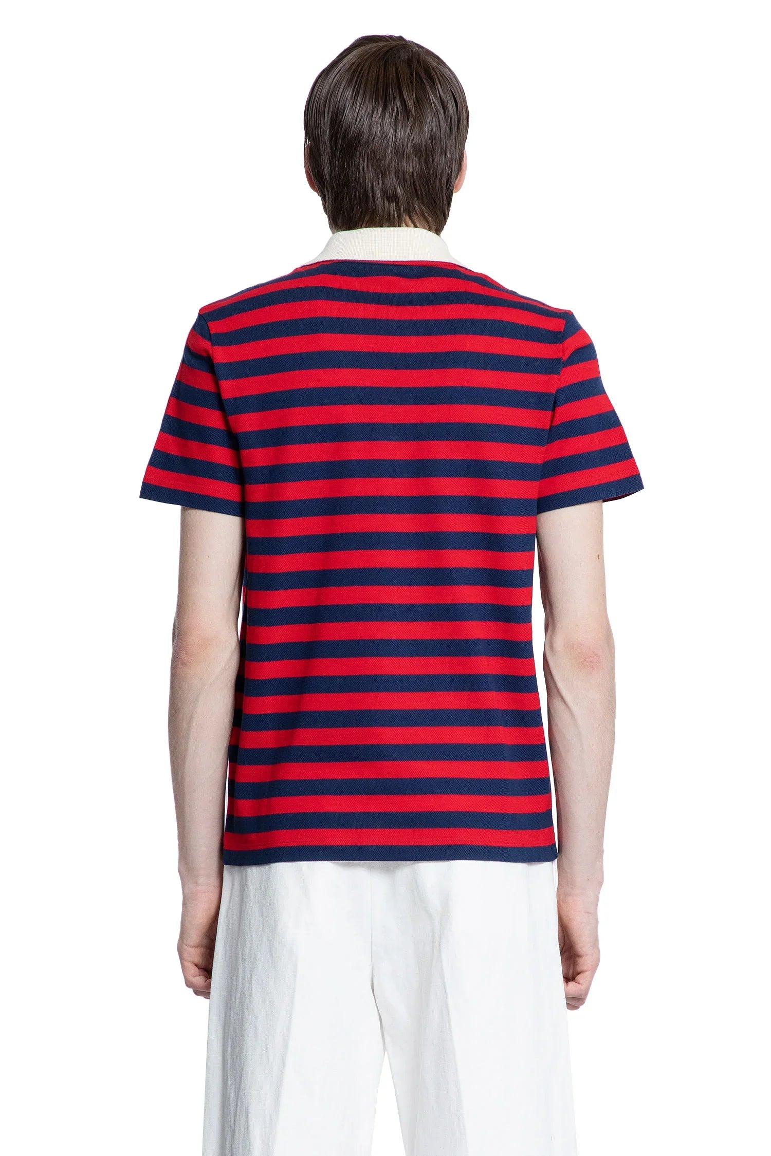 Striped Cotton Piqué Polo Shirt - Antonioli.eu
