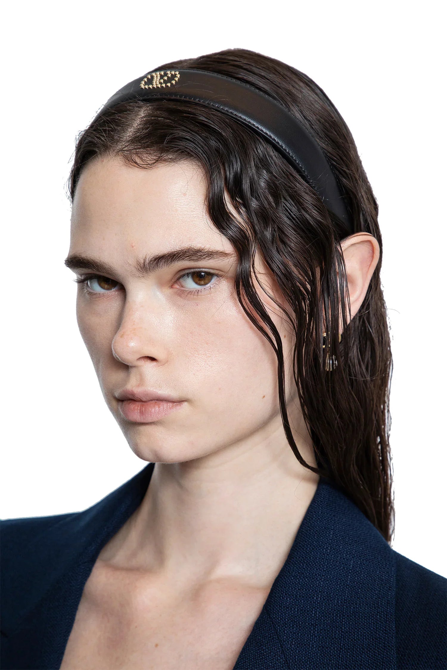 Leather VLogo Headband - Antonioli.eu