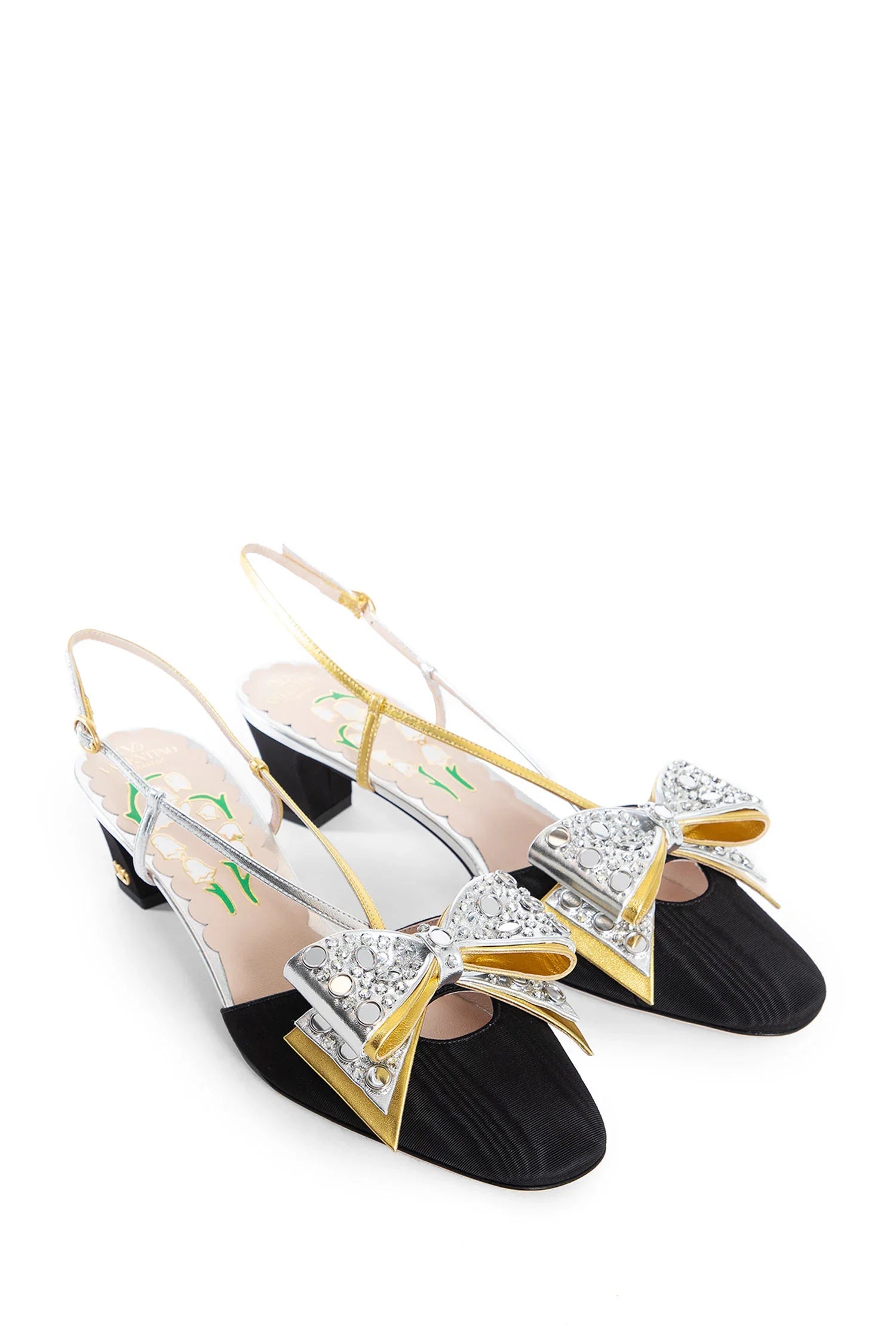 bowow slingback pumps in moiré fabric - Antonioli.eu