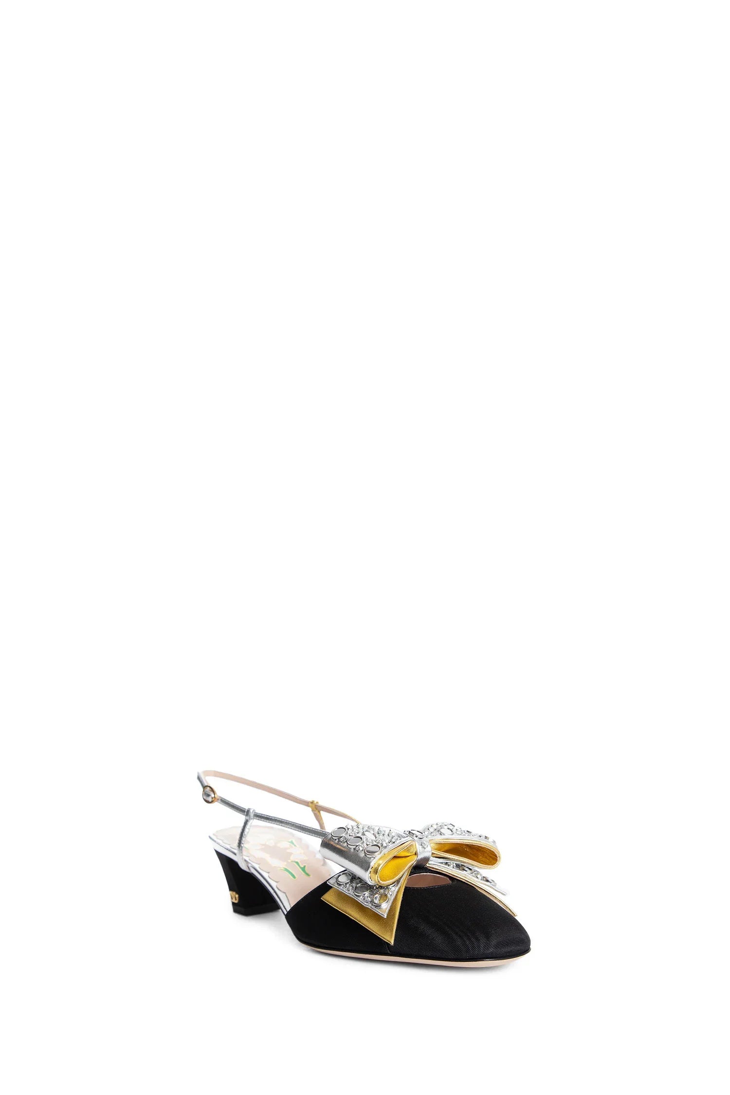bowow slingback pumps in moiré fabric - Antonioli.eu