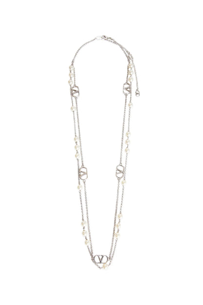 Vlogo Signature Necklace with Swarovski Pearls - Antonioli.eu