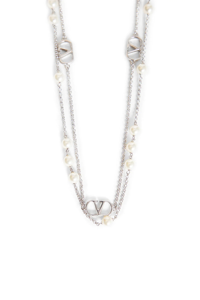 Vlogo Signature Necklace with Swarovski Pearls - Antonioli.eu