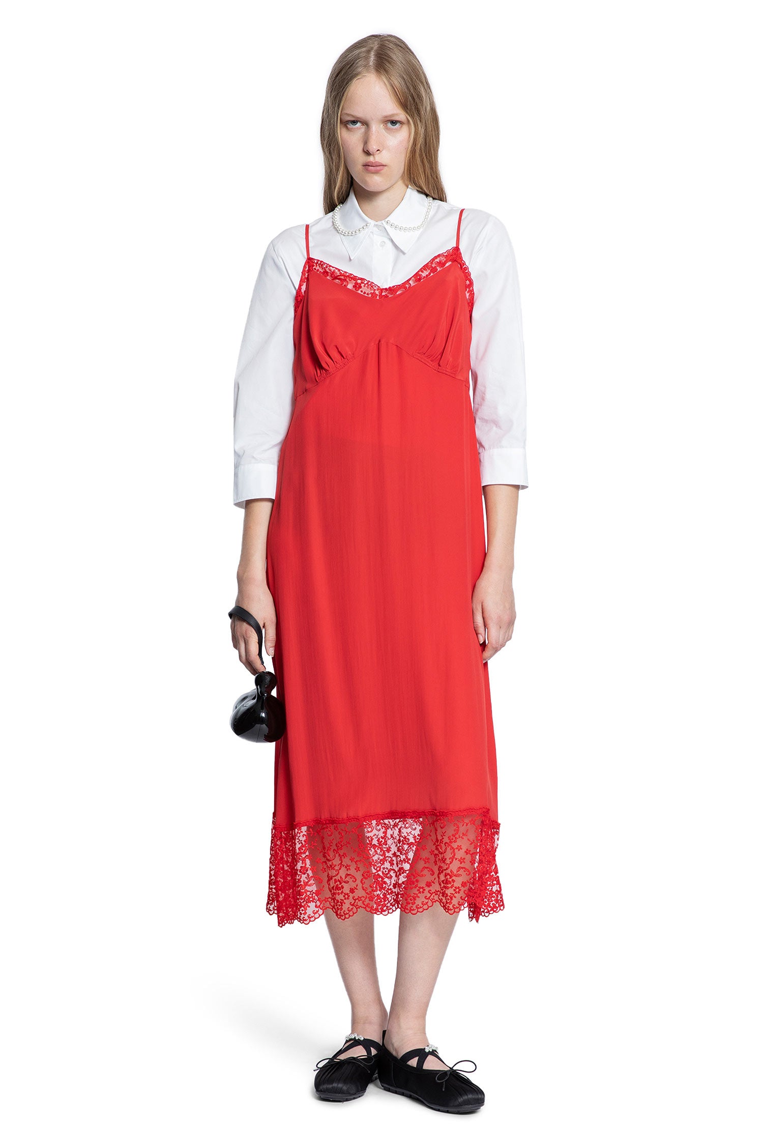 Deep Lace Trim Slip Dress - Antonioli.eu
