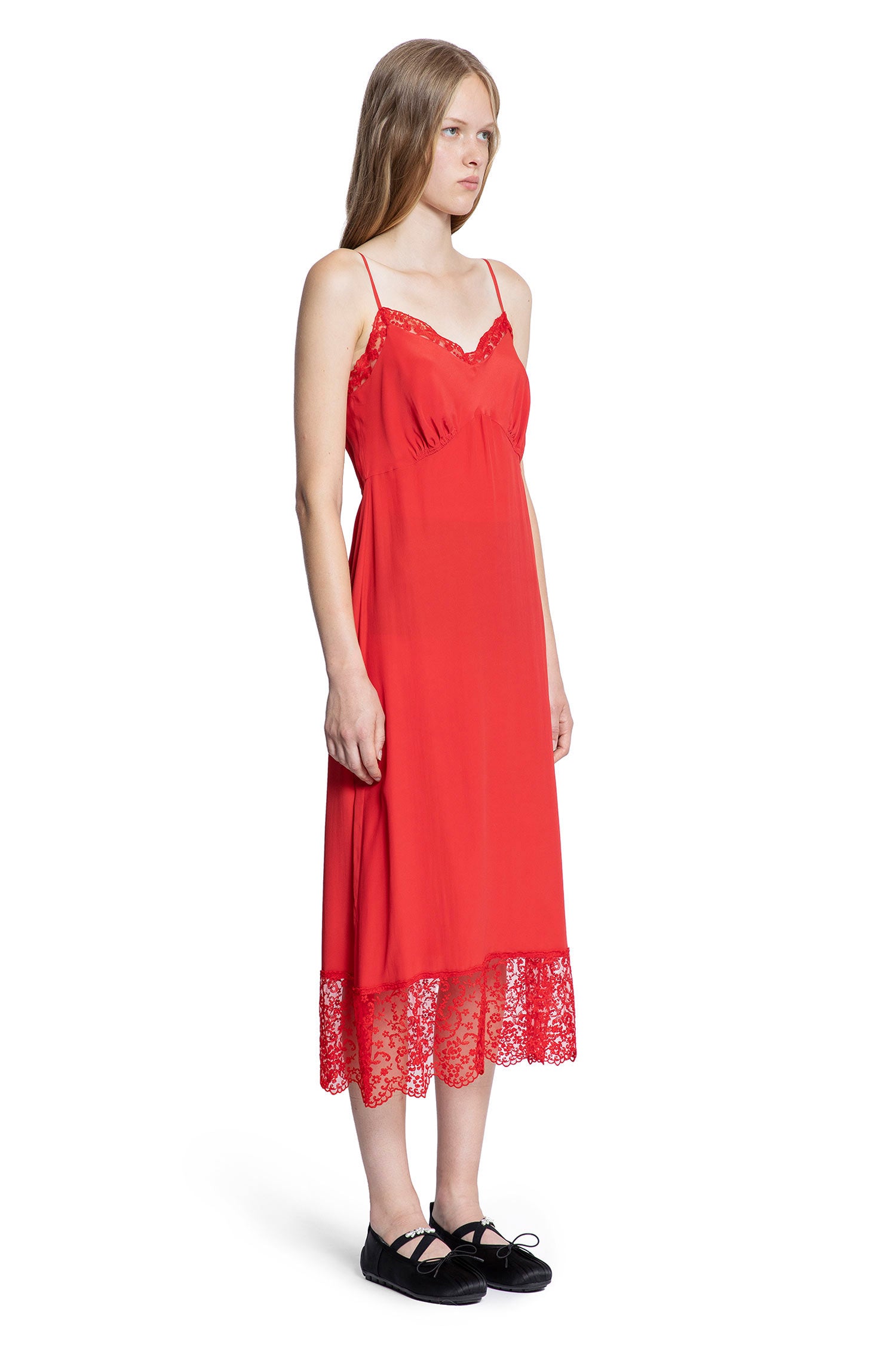 Deep Lace Trim Slip Dress - Antonioli.eu